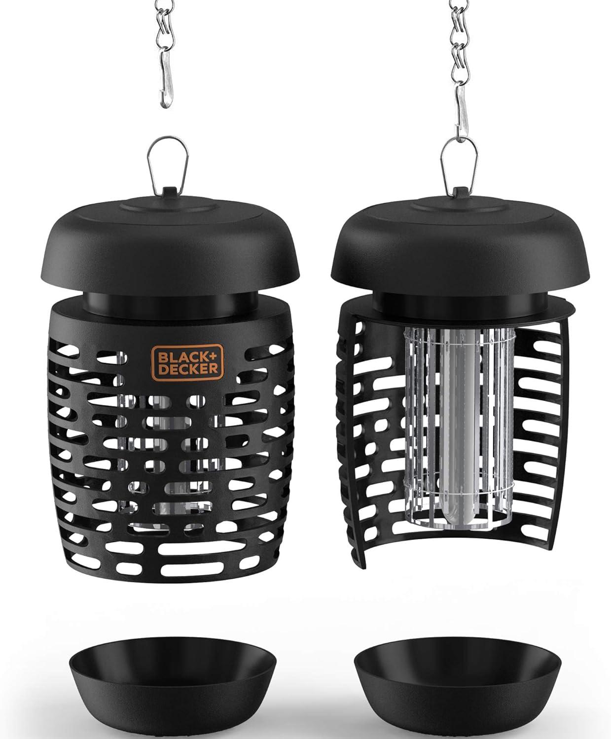 Black Electric Lantern Bug Zapper with UV Light, 2 Pack