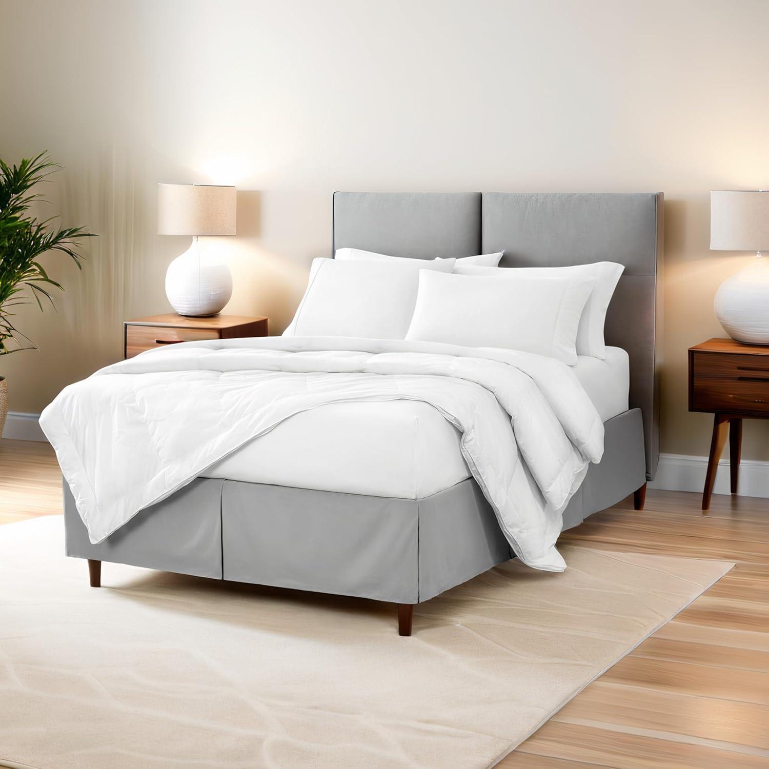 Bare Home Tailored 15" Pleated Bed Skirt