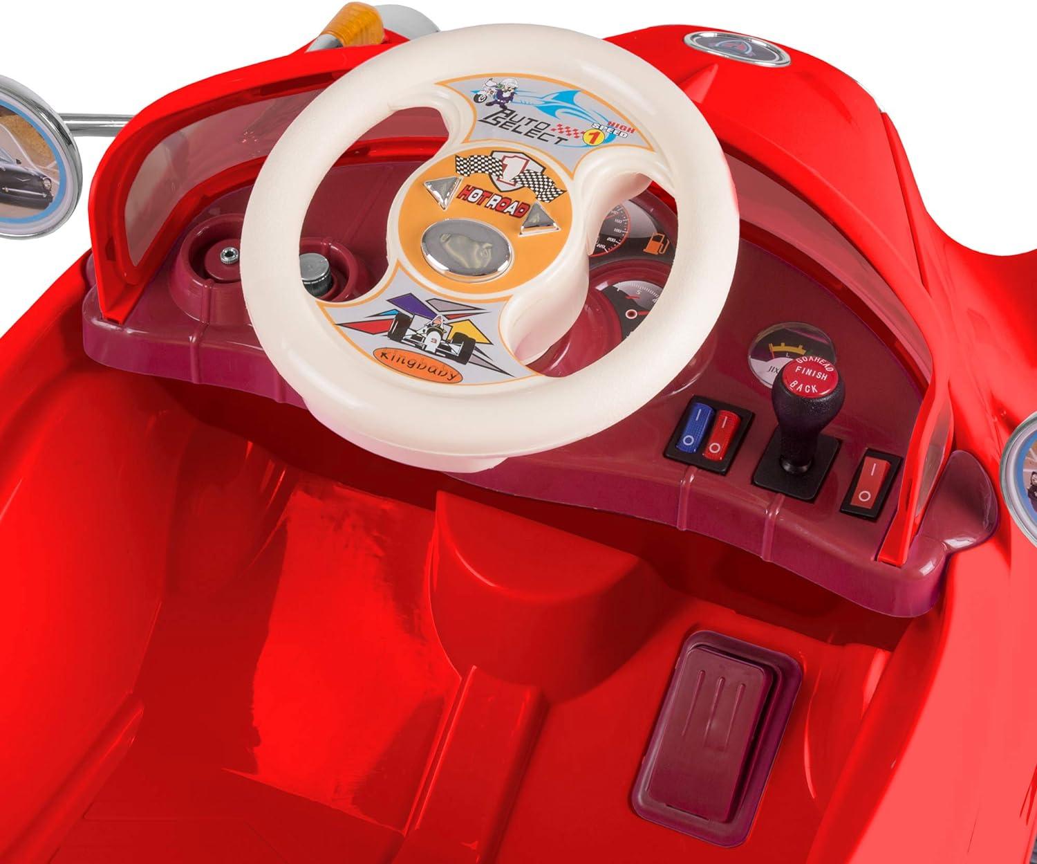 Classic Toddler Car for Kids 6V Battery Powered Ride On with Remote, Lights and AUX Port