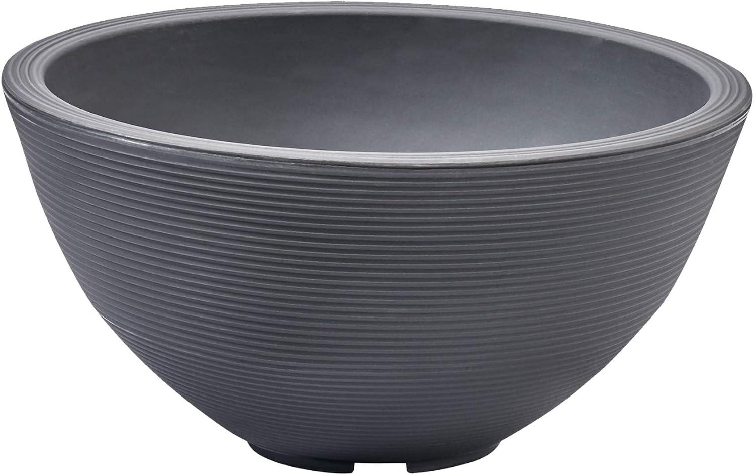 Slate Gray 16-Inch Double-Walled Round Planter