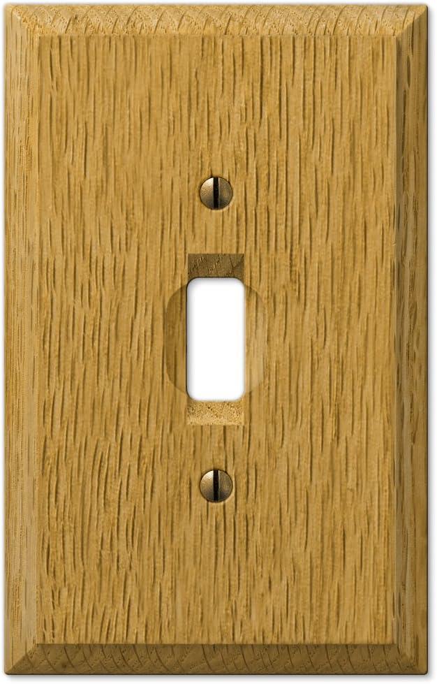 Amerelle 4025T Traditional Wallplate, 1 Toggle, Wood, Light Oak , 1-Pack