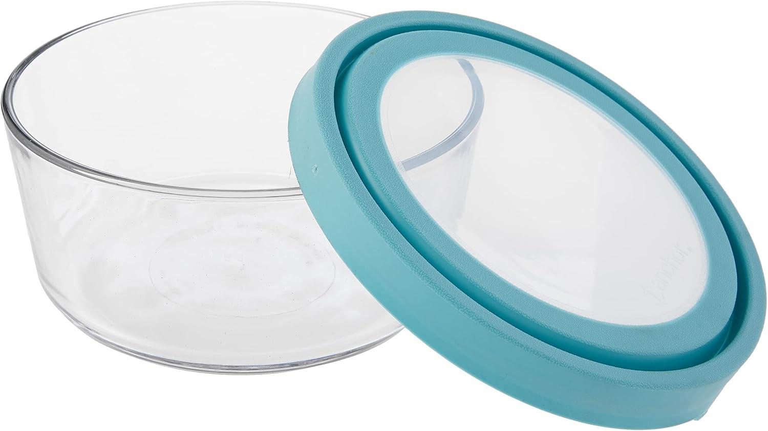 Anchor Hocking 13294AHG18 Trueseal Glass Food Storage with Mineral Blue Lids - 10 Piece Set