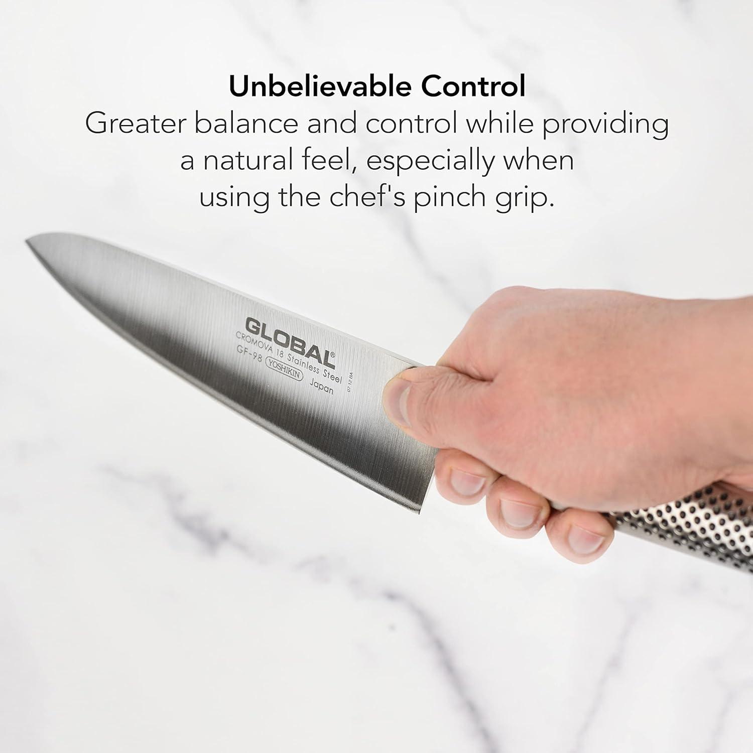 Global 8" Stainless Steel Chef's Knife with Ergonomic Handle