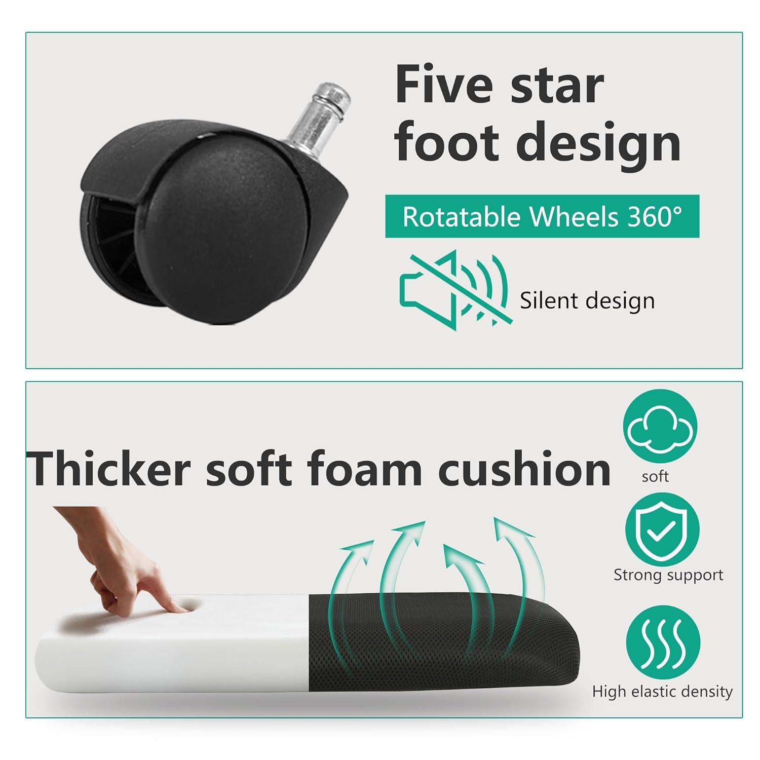 PayLessHere Gaming Chair Ergonomic Computer Chair Office Chair Video Game Chairs with Lumbar Support Desk Chair Armrest Mid Black Cushion Swivel Rolling Chair with Wheels for Home Office (Pink)