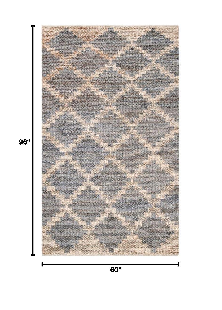 Kilim KLM458 Hand Woven Area Rug - Natural/Grey - 5'x8' - Safavieh.