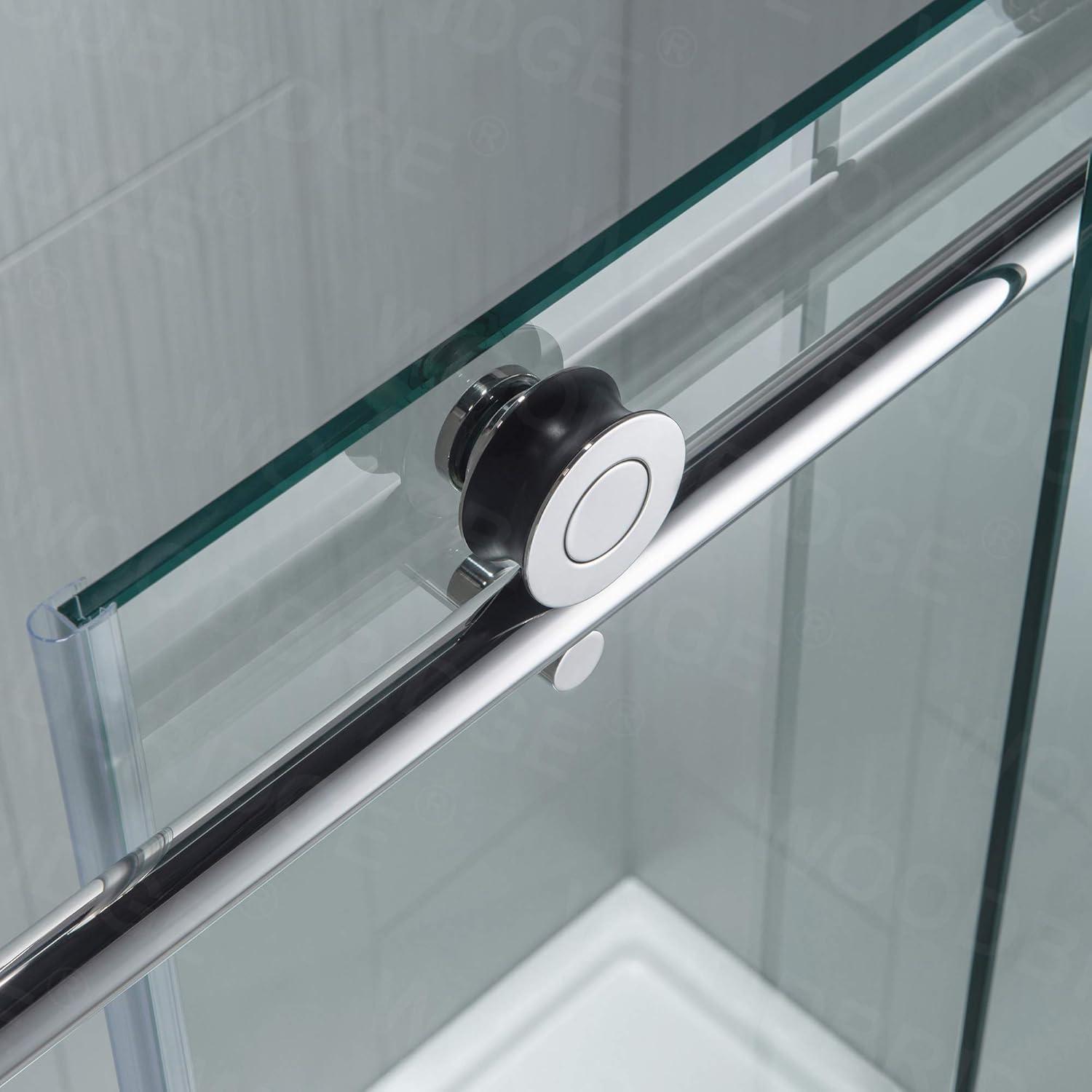 WoodBridge Frameless Single Sliding Shower Door with Soft Close System, 57.5-60" Width x 80"Height with 5/16"(8mm) Clear Tempered Glass & Reviews | Wayfair