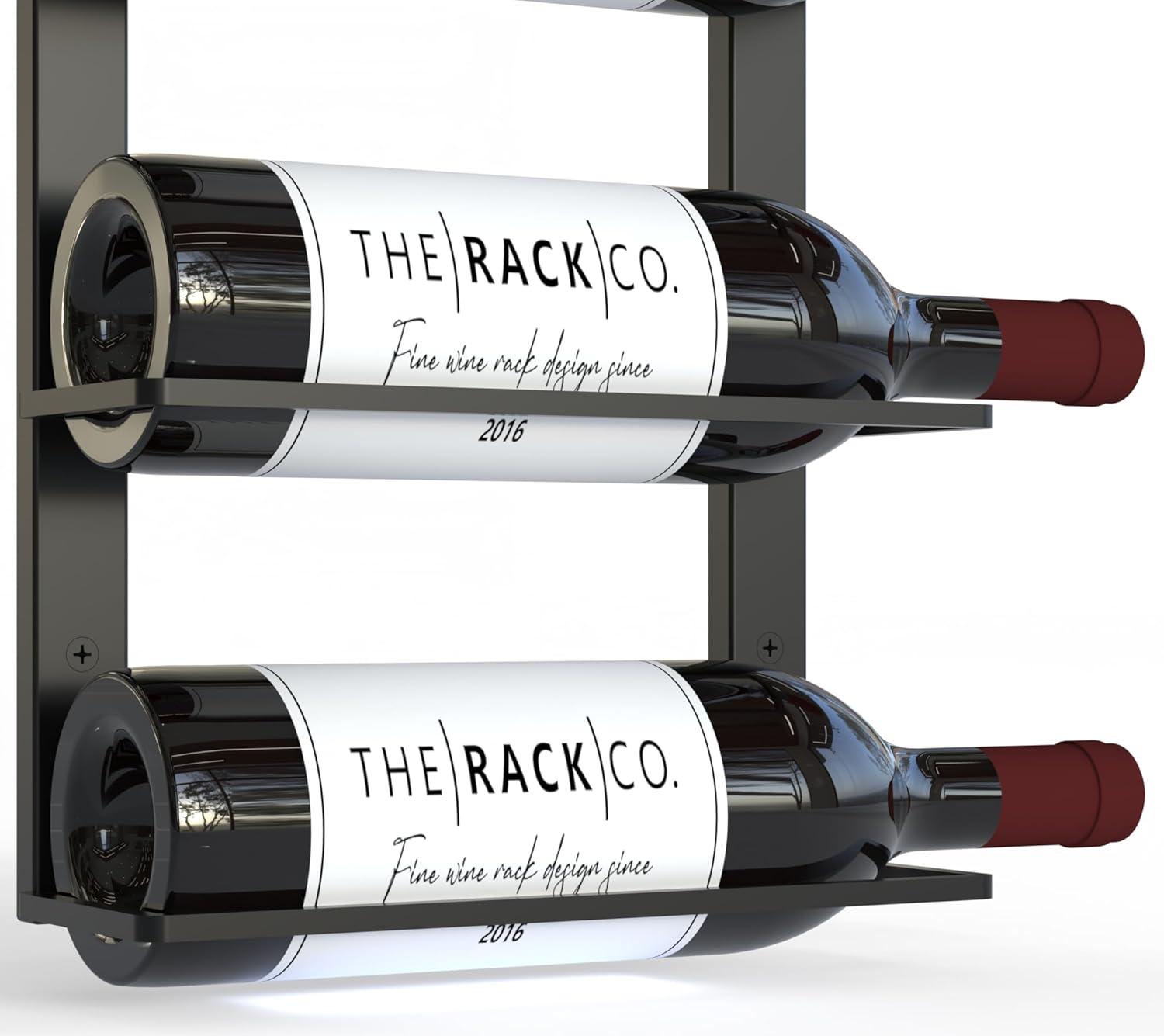 TheRackCo. Wall Series - Double Frame Wall Mount Wine Bottle Rack (9 Bottles) + Free Wine Bottle Opener Corkscrew