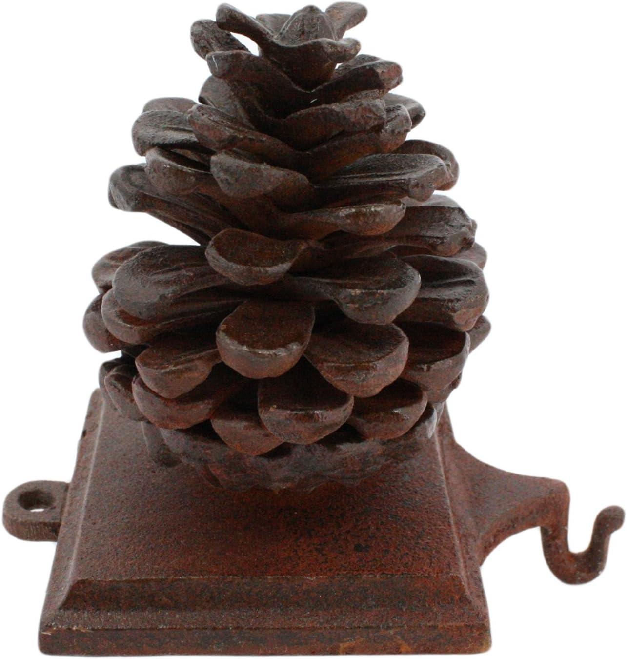 Rustic Cast Iron Pinecone Stocking Holder