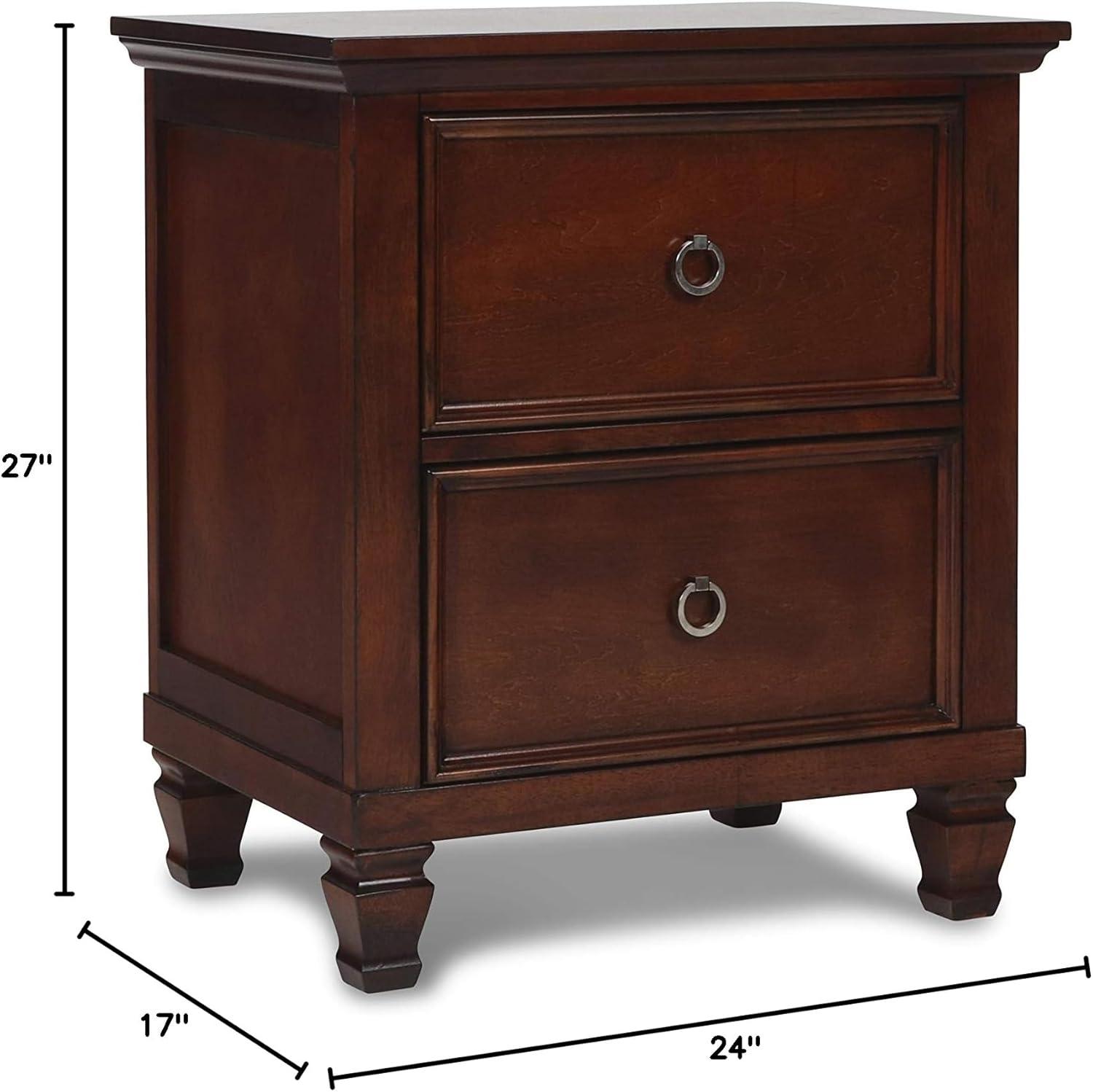 New Classic Furniture Tamarack Solid Wood 2-Drawer Nightstand in Cherry