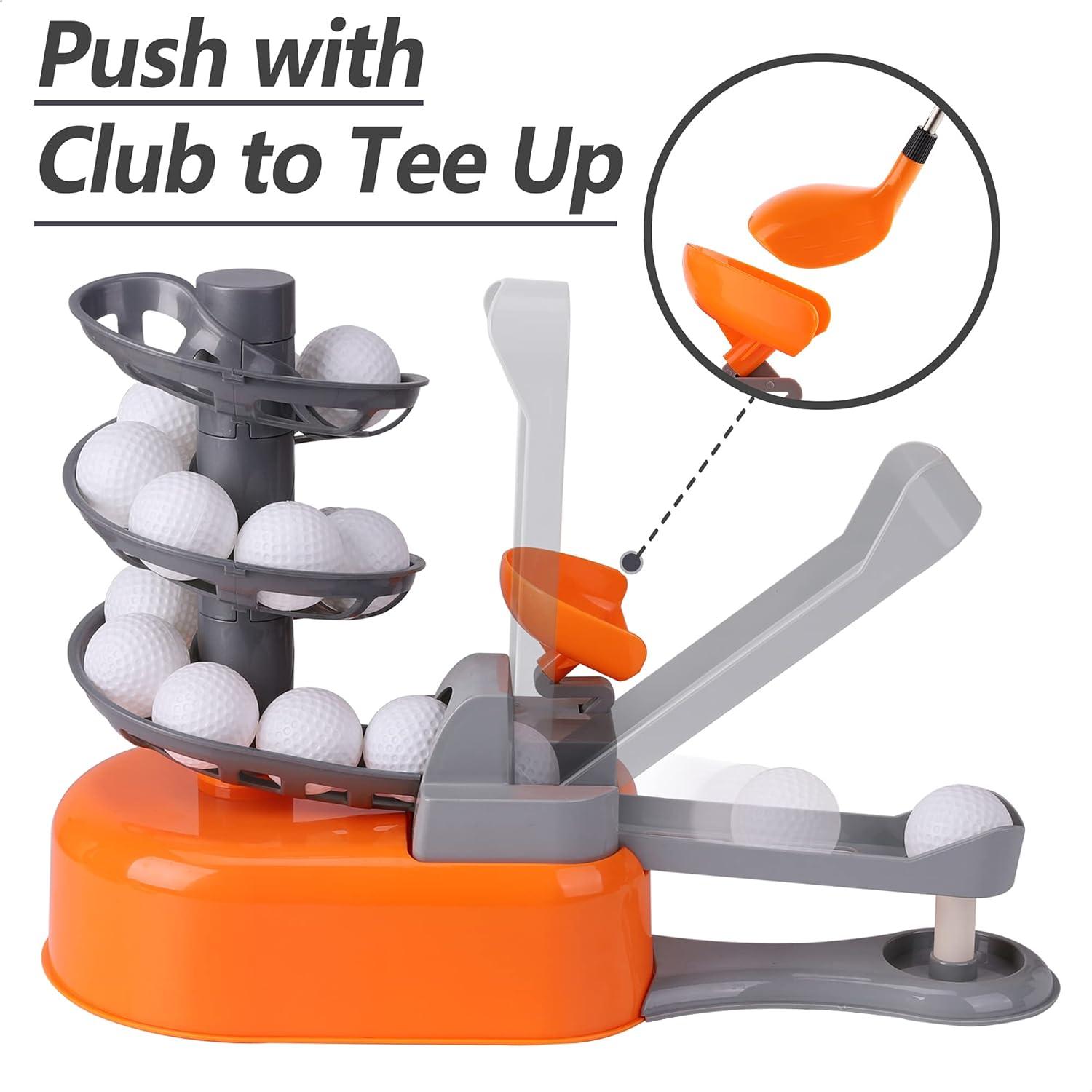 iPlay, iLearn Kids Golf Toys Set, Left & Right Golf Head, Indoor & Outdoor Golf Ball Game, Sports Gaming Clubs, Learning Active Exercise Gifts for 3-8 Year Olds, Toddler Boy Girl Child, Orange