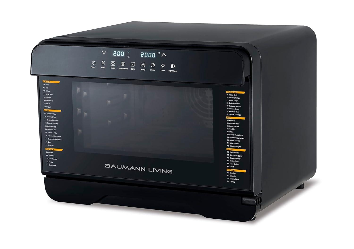 Baumann Living Mutlifunction Air Fryer Steam Oven Convection Countertop All-inOne Appliance