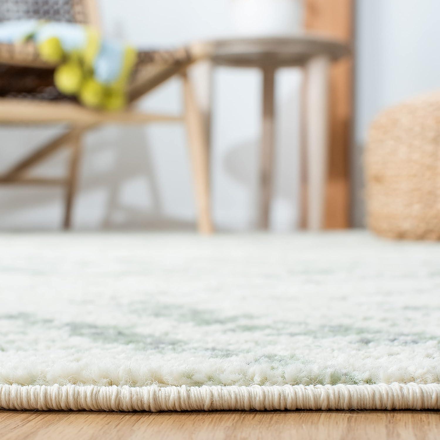 Adirondack ADR131 Non-Shedding Power Loomed Indoor Area Rug - Ivory/Green - 6'x9' - Safavieh