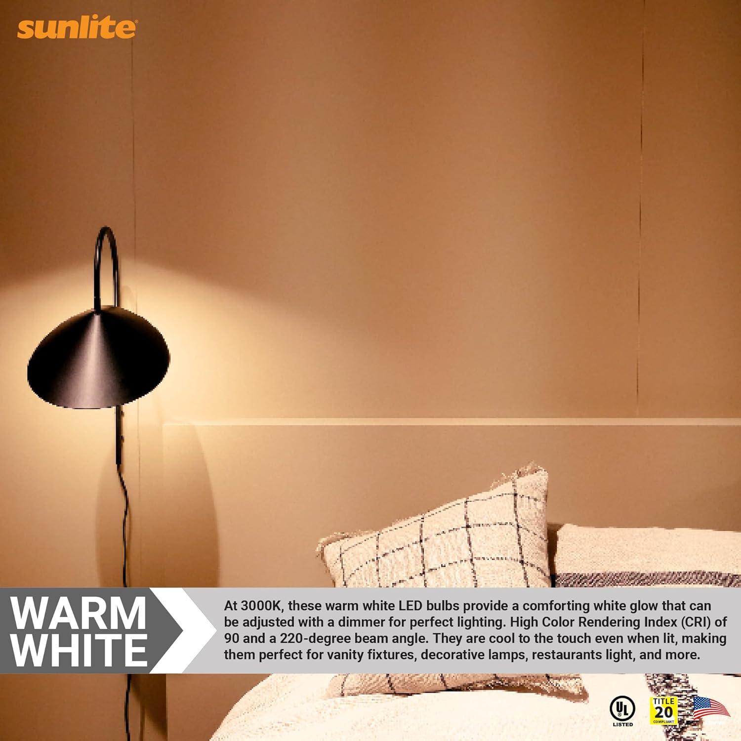 Sunlite LED G25 Globe Light Bulb, 6 Watts (60W Equivalent), Standard E26 Base, 520 Lumens, Dimmable, Frosted, 90 CRI, 5000K Daylight, 6 Pack