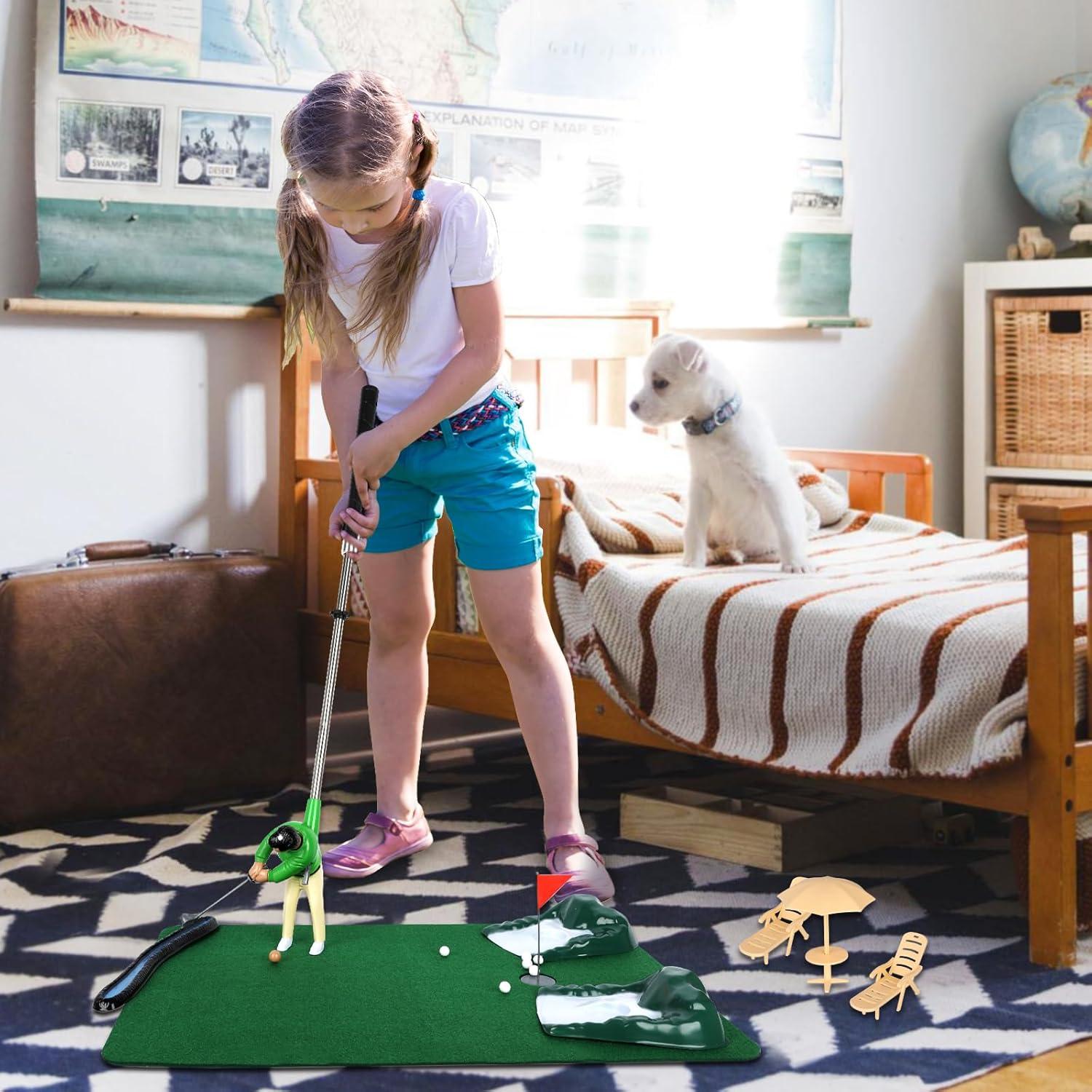 Mini Golf Games - Funny Golfer Gifts for Kids, Unique Mini Golfer On A Stick for Father's Day/Retirement Gift, Funny Games for The Whole Family, Golf Toys for 6-9 Year Old Boys & Girls