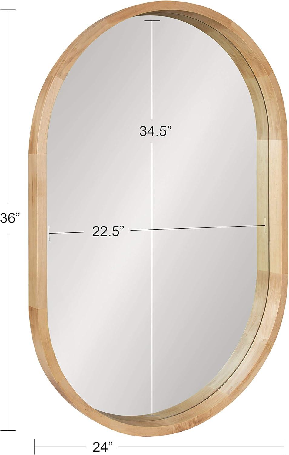 24" x 36" Hutton Wood Framed Capsule Wall Mirror - Kate & Laurel All Things Decor