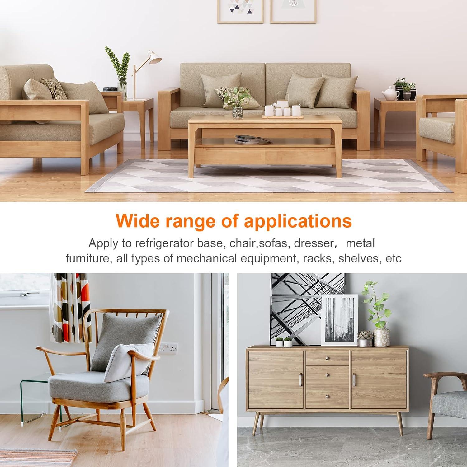 Leveling Feet, Adjustable Furniture Levelers for Furniture Leg Levelers, Table Chairs Cabinets Sofa Raiser, Heavy Duty Support 2640LBs, T- Nut Kit 3/8”-16 Thread, Large Base (8 Set, Black)