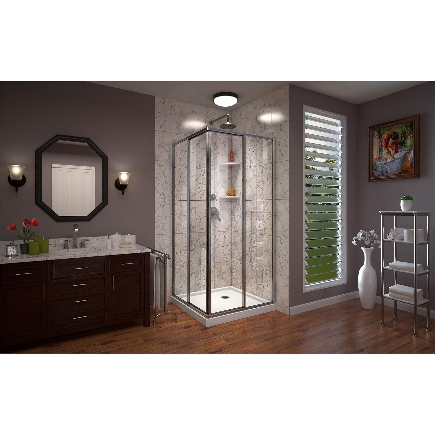 DreamLine Cornerview 36 in. D x 36 in. W x 74 3/4 in. H Framed Sliding Shower Enclosure