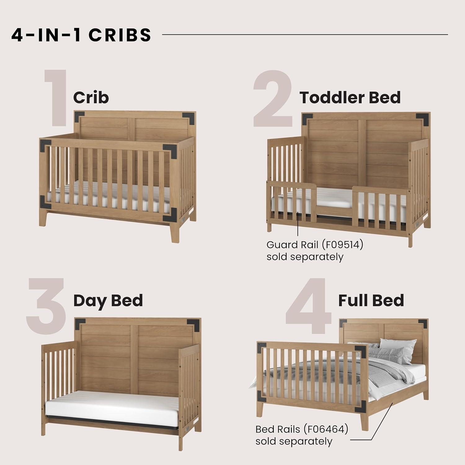 Child Craft Lucas 4-in-1 Convertible Crib - Nutmeg