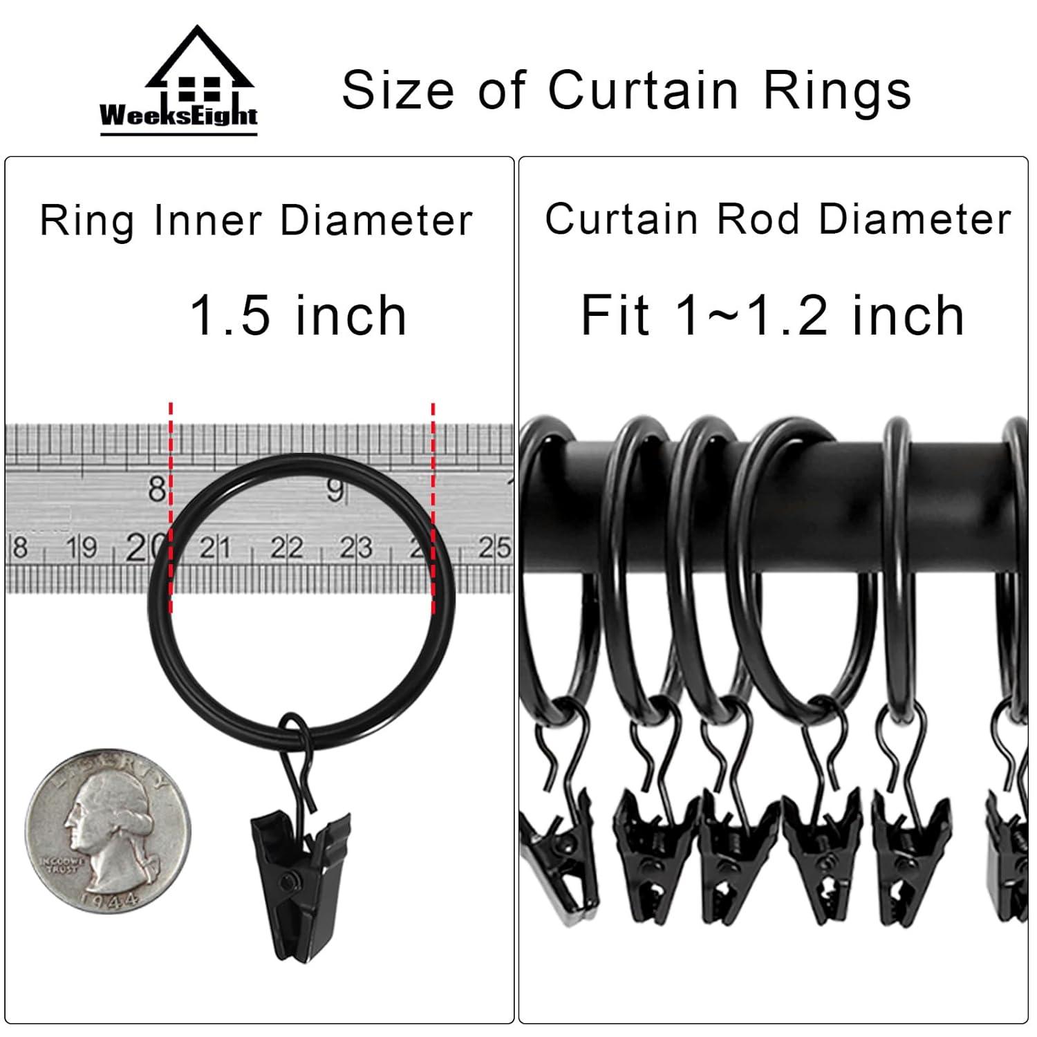 Clearance! Uscallm 40 Pack Metal Curtain Rings With Clips, Hat Clothes Clips, Drapery Clips With Rings, Drapes Rings 1.26in Interior Diameter Calf Stretch Box Unclaimed Pallets