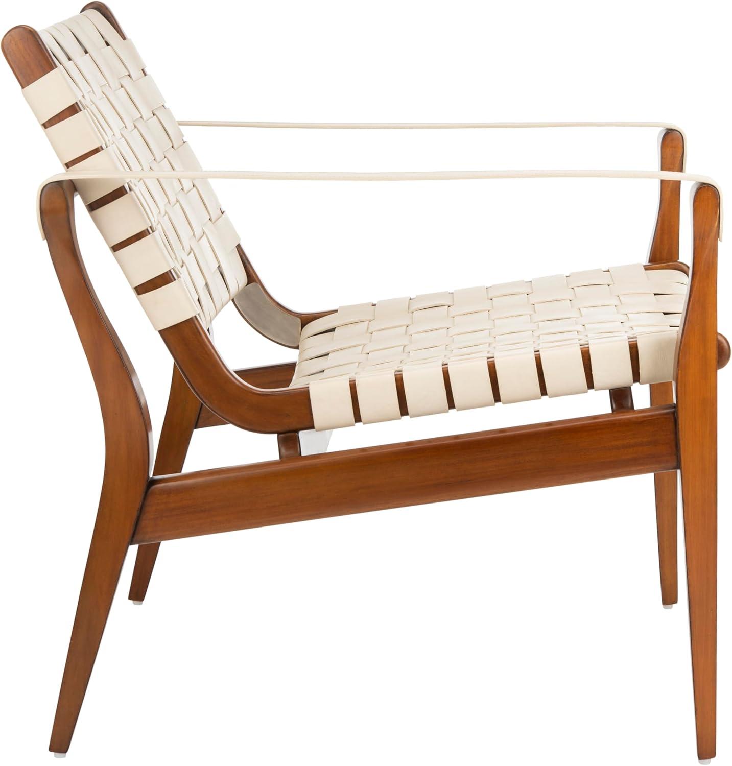 Dilan Leather Safari Chair  - Safavieh