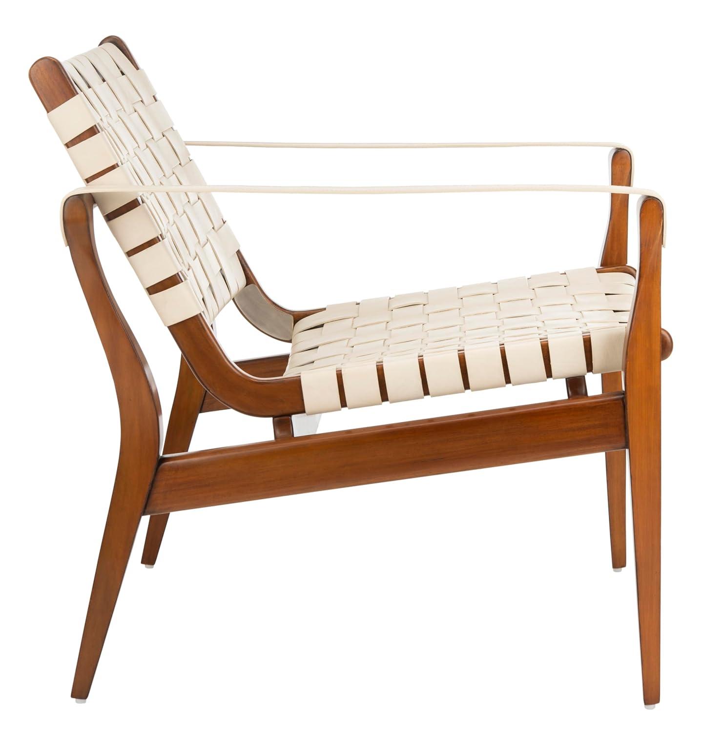 Dilan Safari Chair - SFV9005 - Cream/Light Brown - Safavieh Couture
