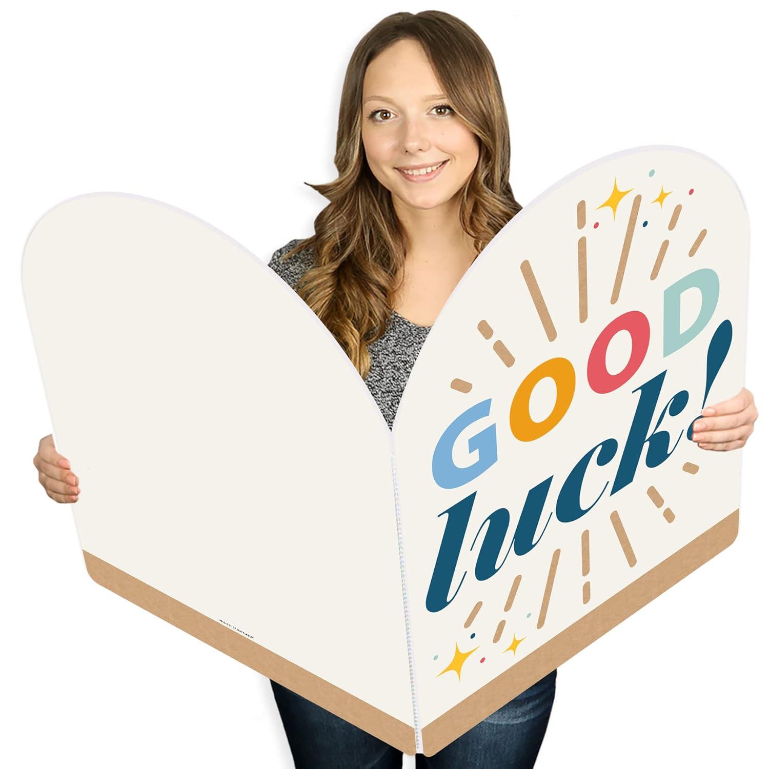 Big Dot of Happiness Good Luck - Encouragement Giant Greeting Card - Big Shaped Jumborific Card - 16.5 x 22 inches