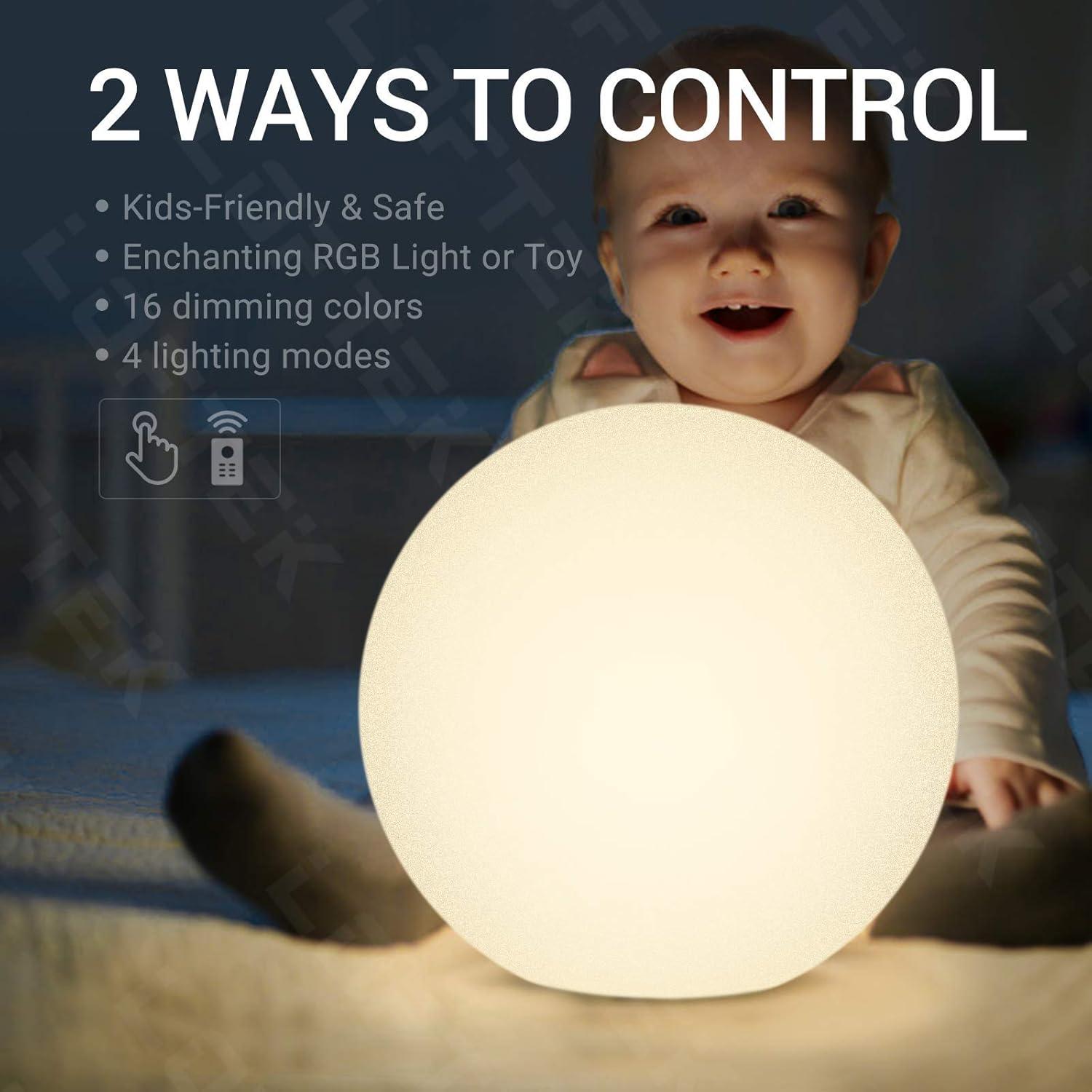LOFTEK 12-inch LED Dimmable Light Ball: Waterproof Floating Pool Lights with Remote, 16 Colors Sphere Night Light, Cordless & Fast Chargeable, Sensory Toys for Kids, Home, Party, Pool Decor