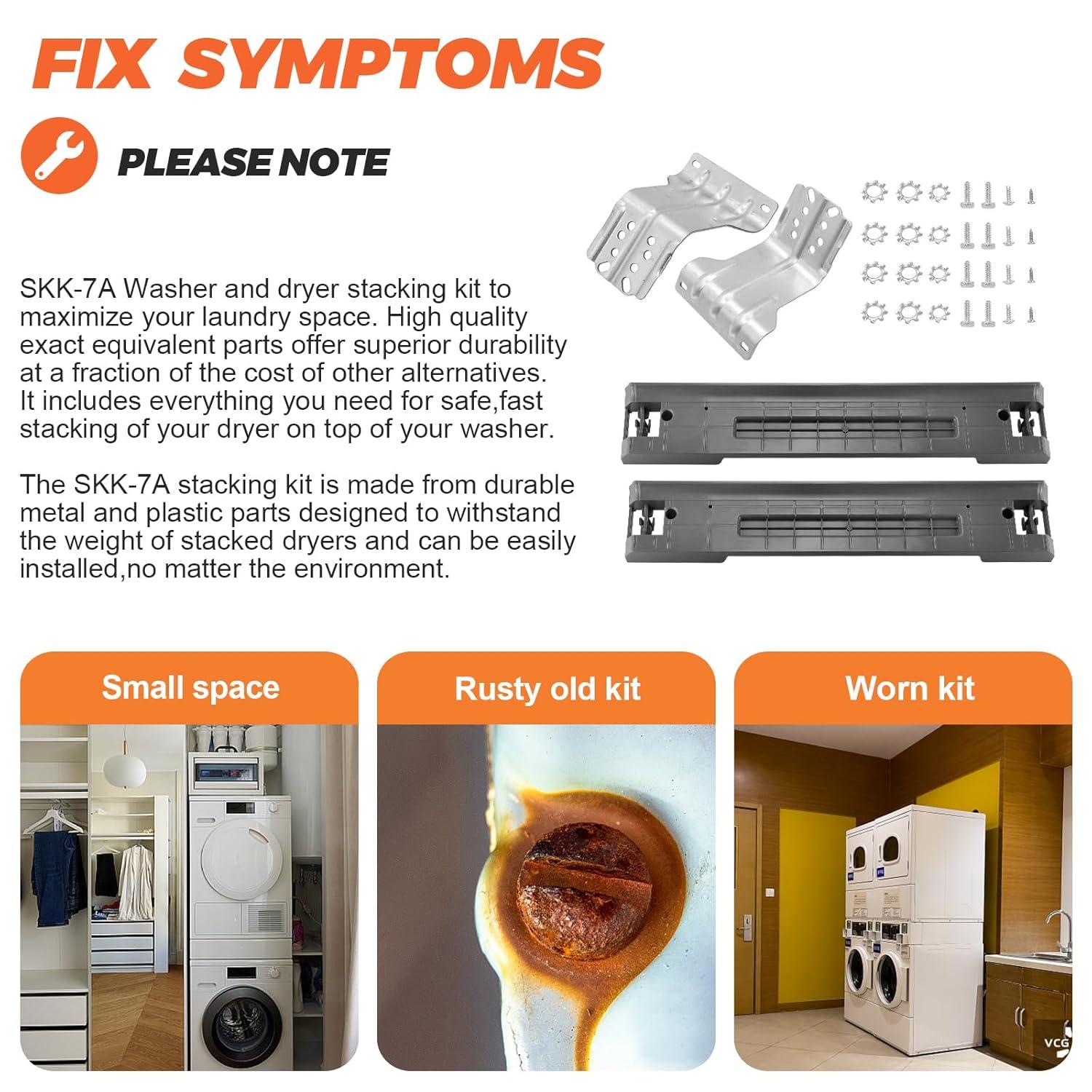 (2025 UPGRADED) SKK-7A SKK8K Dryer Stacking Kit by Beaquicy - Replacement for Samsung 27-Inch Front-Load Washers and Dryers - Samsung laundry stacking kit Replaces SKK-7A, SK-5A, SK-5AXAA, SKK-8K