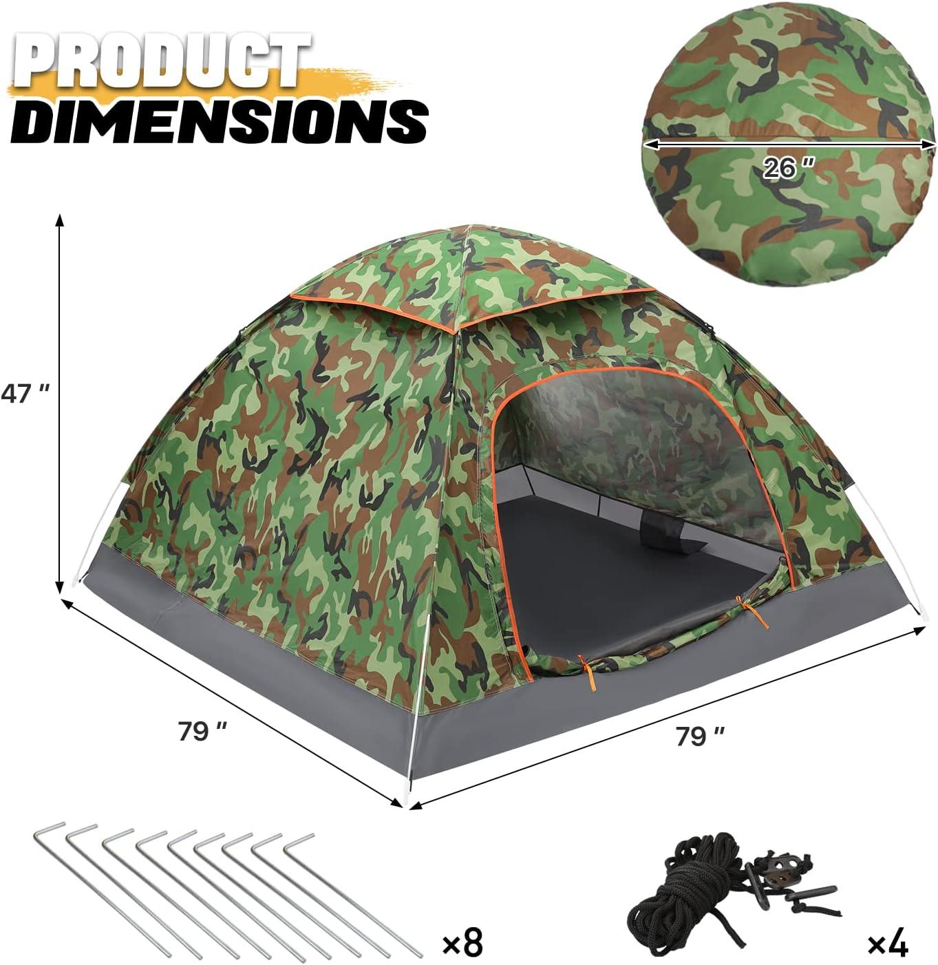 MoNiBloom 2 Person Instant Automatic Pop Up Camping Tent Waterproof Dome Tent with Rain Fly for Outdoor Hiking