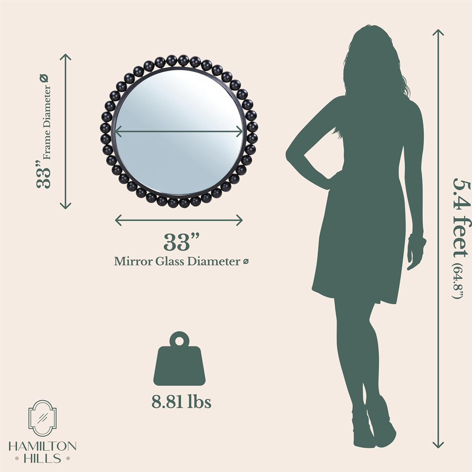 Hamilton Hills 24" Bronze Circle Deep Set Metal Round Frame Mirror Contemporary