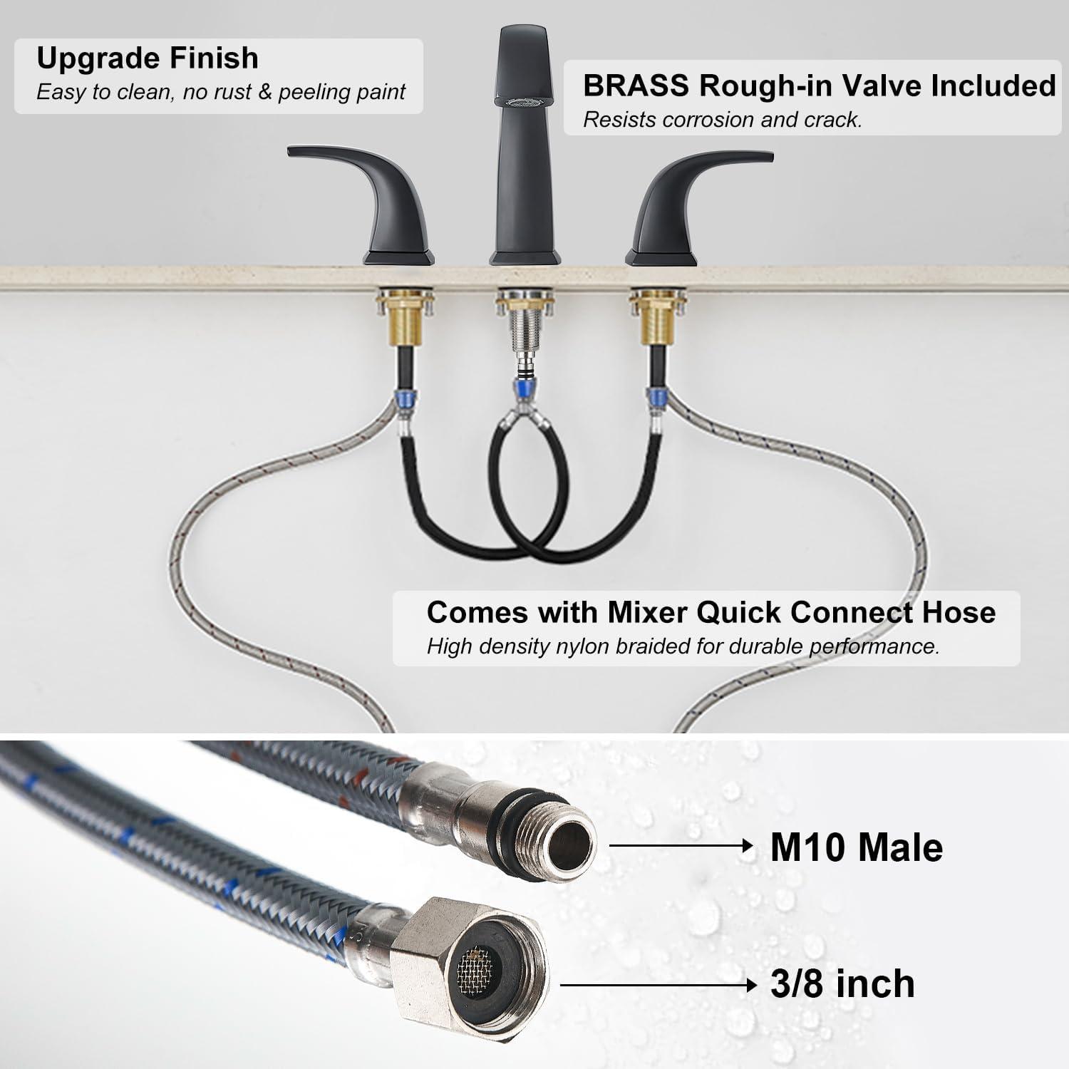 Widespread 2-handle Bathroom Faucet with Drain Assembly