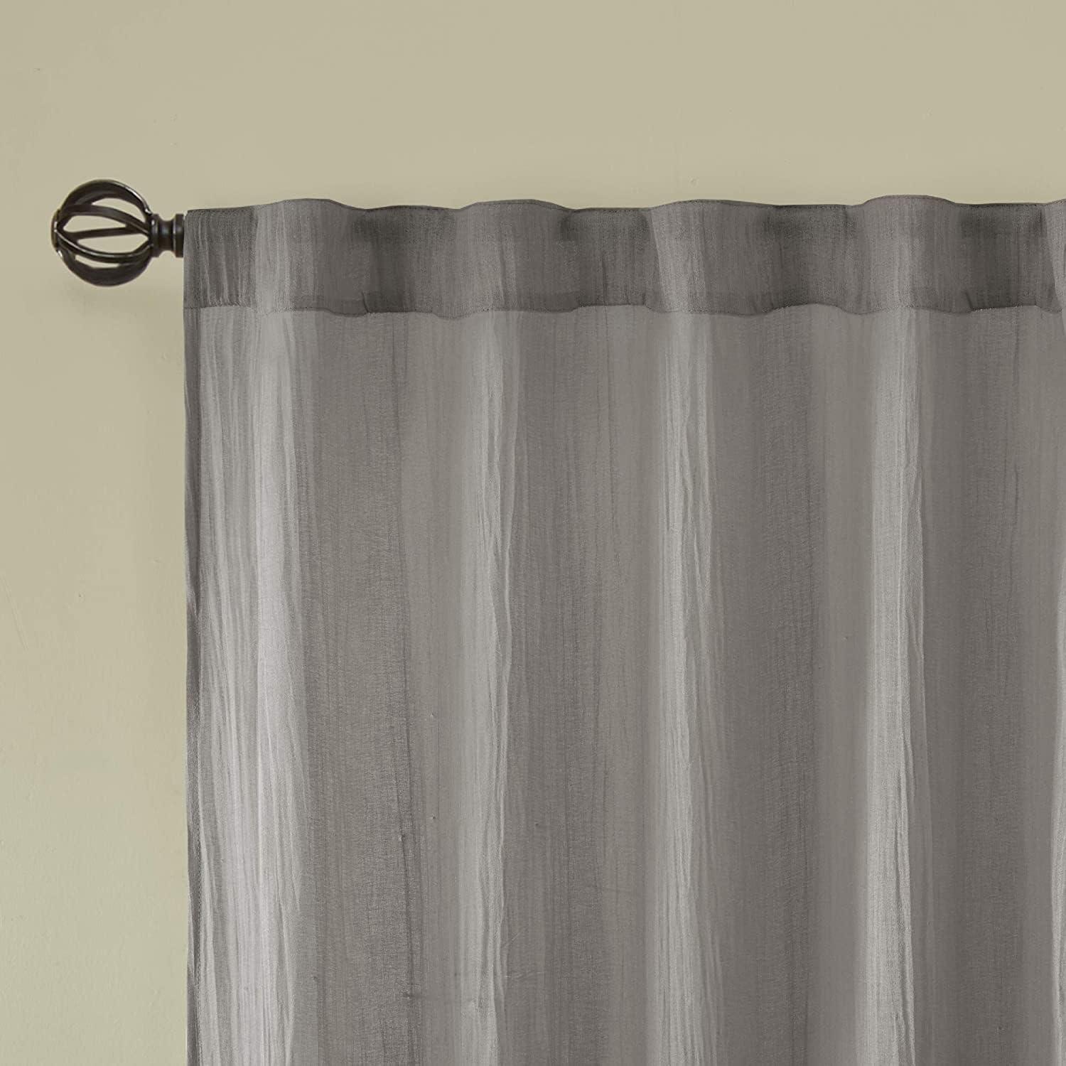 Harper Solid Crushed Curtain Panel Pair