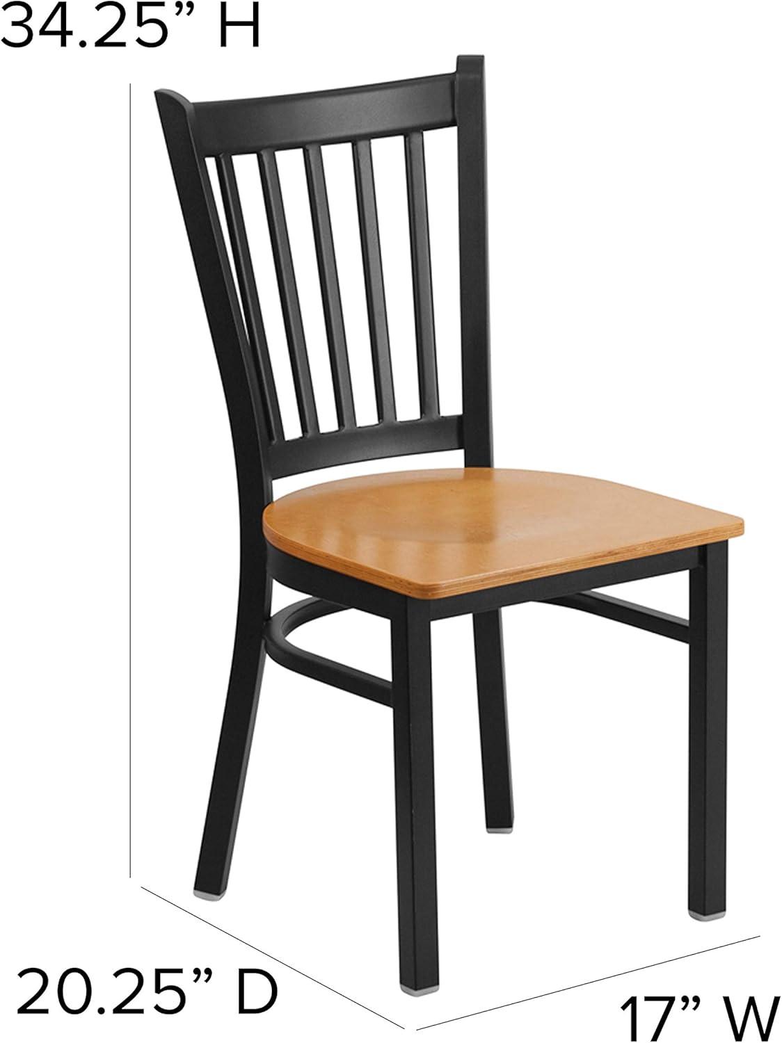 Flash Furniture Black Vertical Back Metal Restaurant Chair