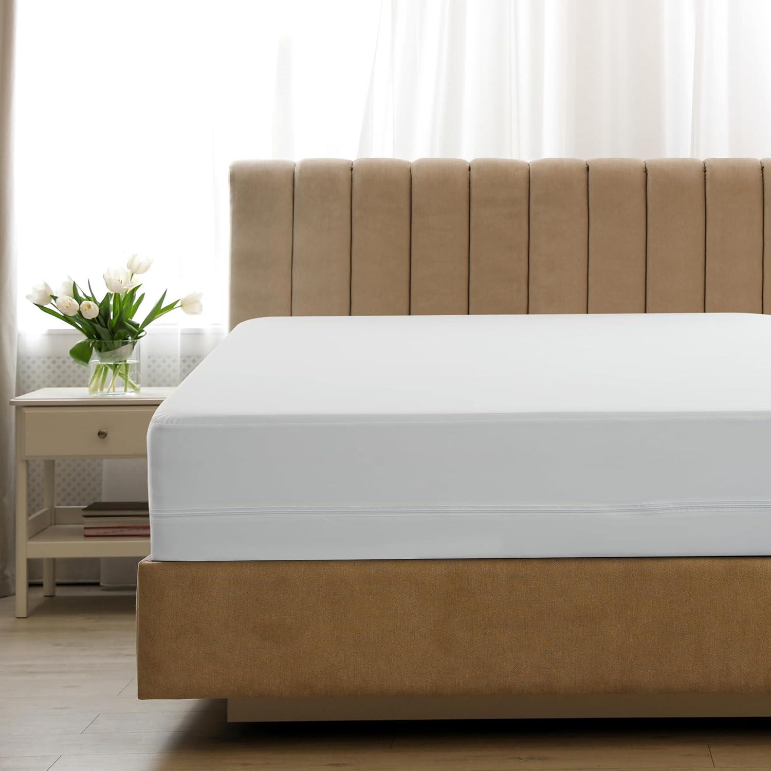 Lux Decor Collection Waterproof Zipper Encasement for Mattress Bed Bug Resistant & Hypoallergenic