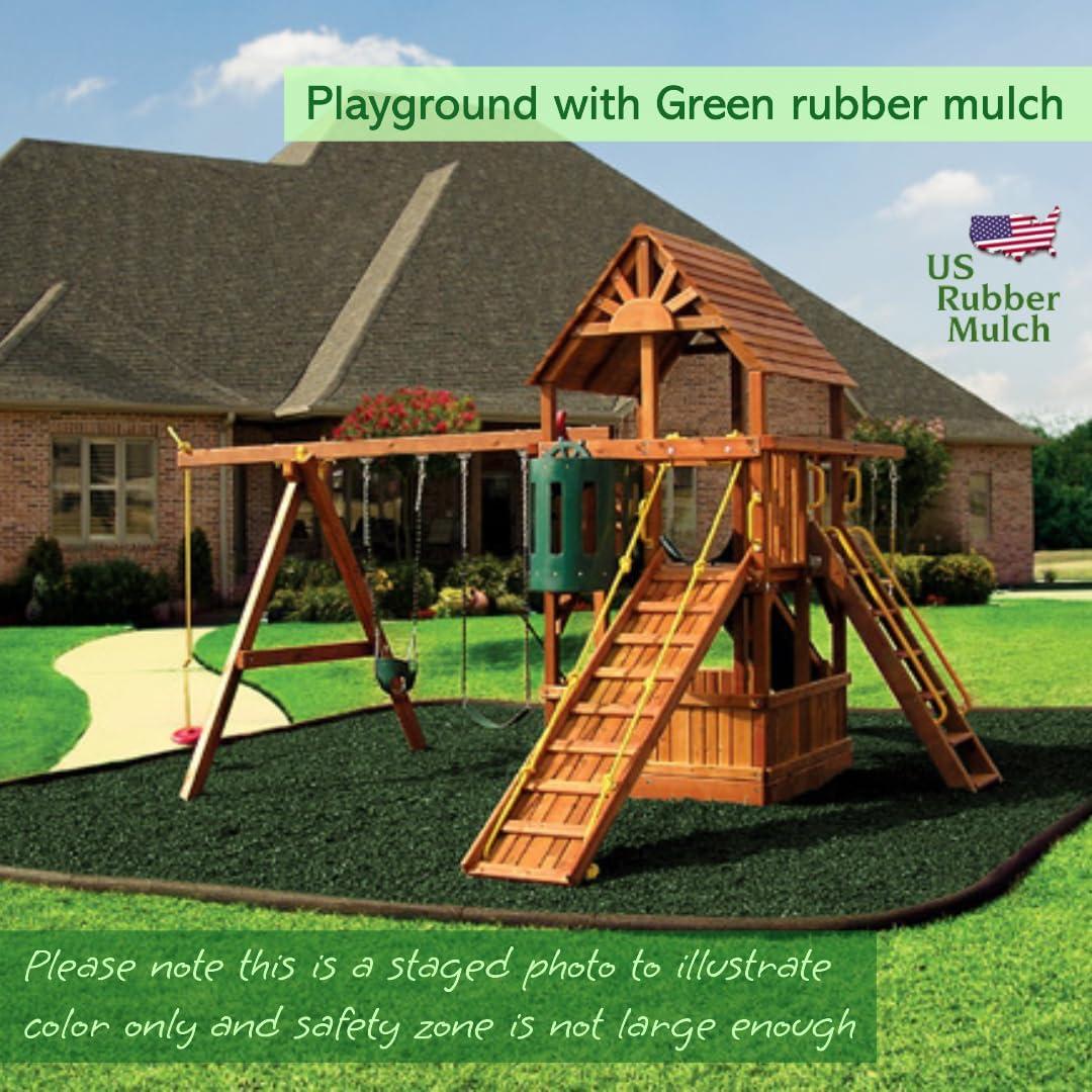 NuPlay Rubber Nugget Playground Protective Flooring Gyms, Swing Set Play Areas, 1 Pack, Black - 25Lbs