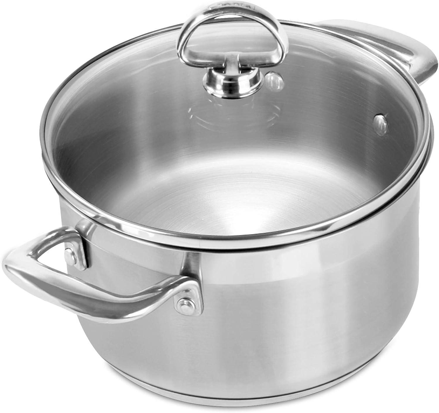 Chantal Induction 21 Steel 2 qt. Soup Pot w/ Glass Lid