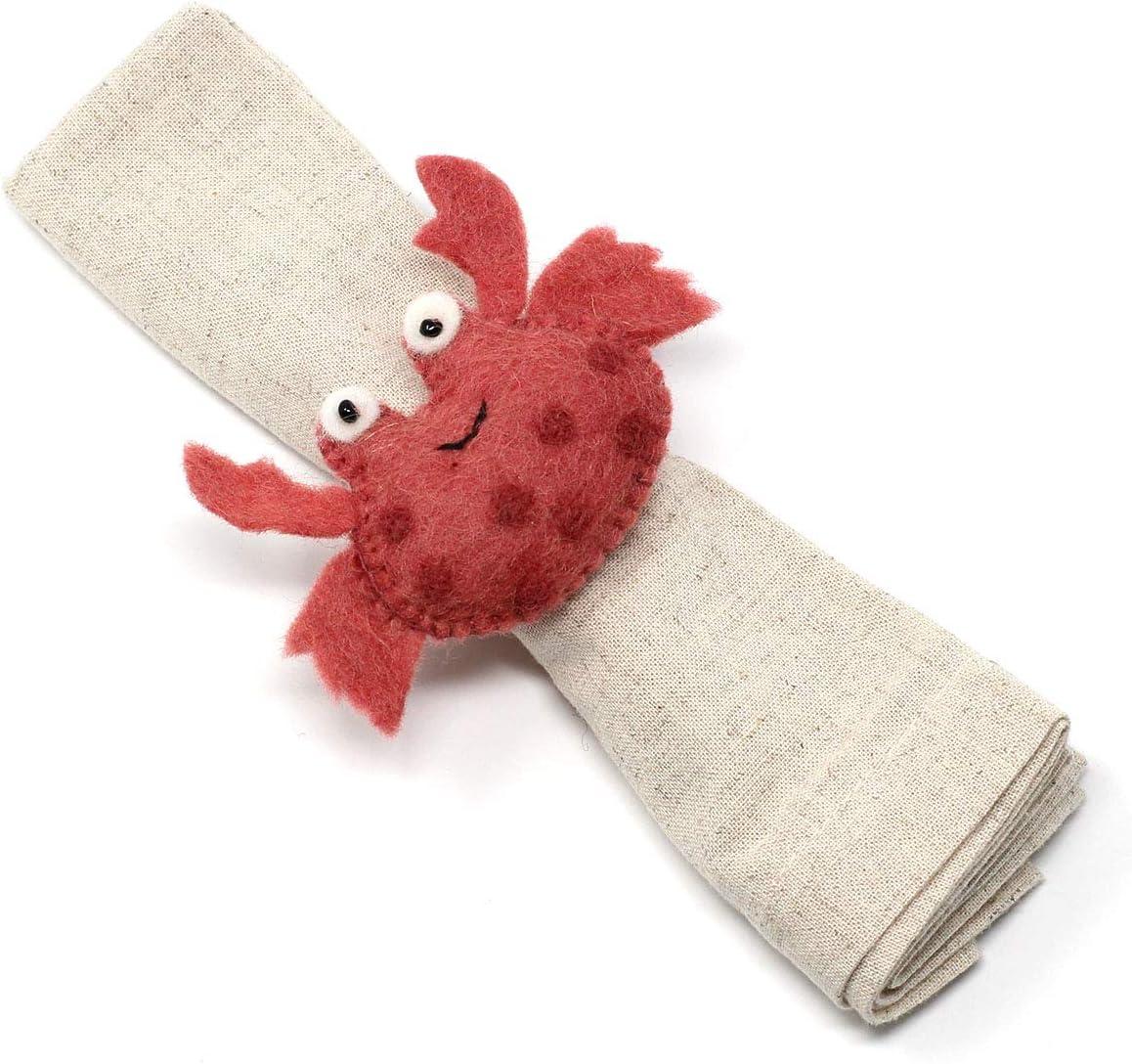 The Curated Nomad  Thrift Handmade Seashore Napkin Rings (Set of 4)