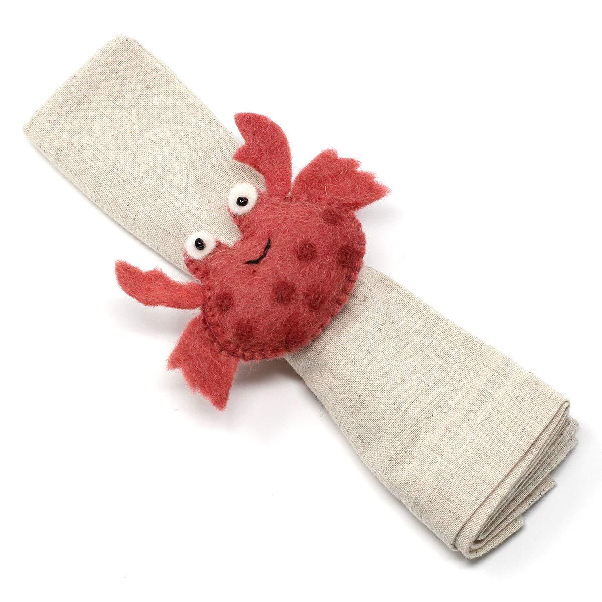 The Curated Nomad  Thrift Handmade Seashore Napkin Rings (Set of 4)