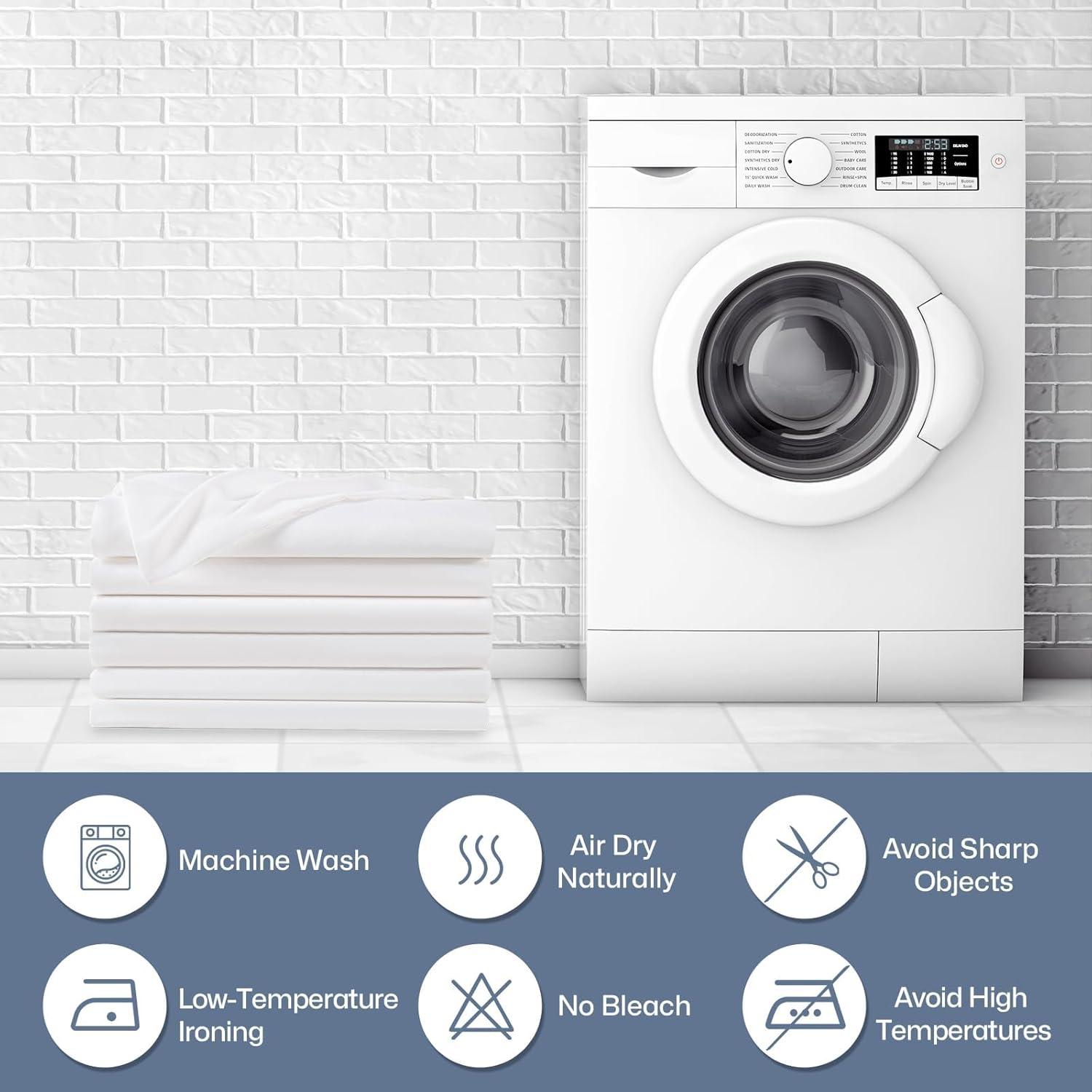 Lavisun Twin Flat Sheets Only, 6 Pack Soft Brushed Microfiber Bedding Sheets for Hotel, Massage, Hospital, Home, Dorm, Bulk Flat Sheets Only Twin Size (White)