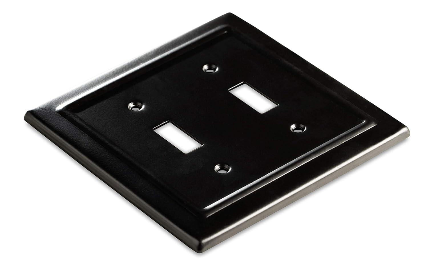 Monarch Abode Architectural 2 - Gang Toggle Light Switch Standard Wall Plate (Set of 2)
