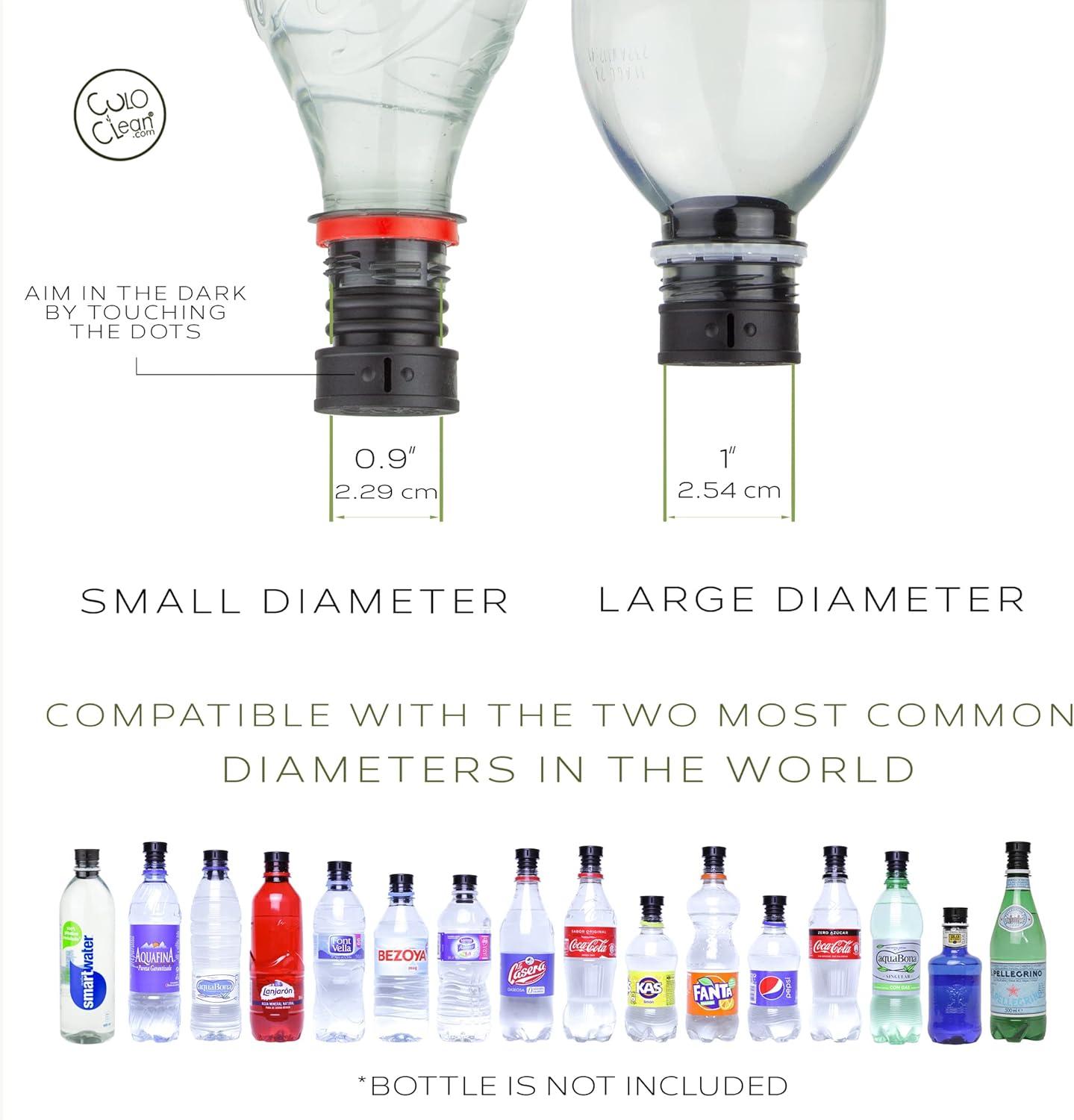 CuloClean Portable Bidet for Toilet, Travel, Hiking or Camping. Compatible with Every Bottle. Ultralight (12g, 0.42 oz). (CuloClean, 1pcs Black)