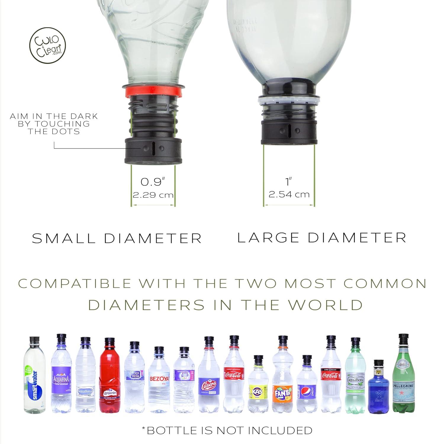 CuloClean Portable Bidet for Toilet, Travel, Hiking or Camping. Compatible with Every Bottle. Ultralight (12g, 0.42 oz). (CuloClean, 1pcs Black)