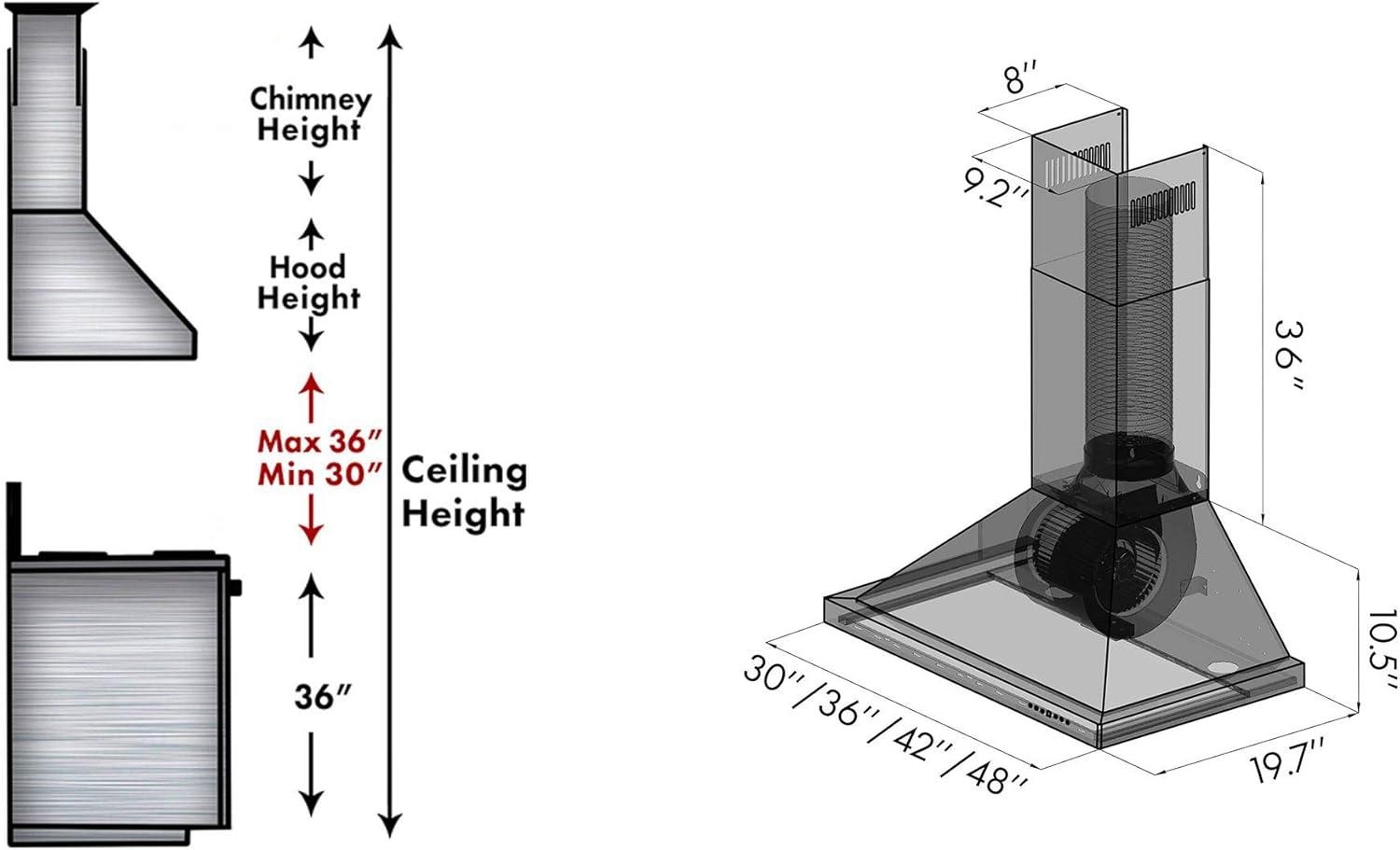 ZLINE 30 in. Designer Series Convertible Vent Wall Mount Range Hood (8KBB-30)