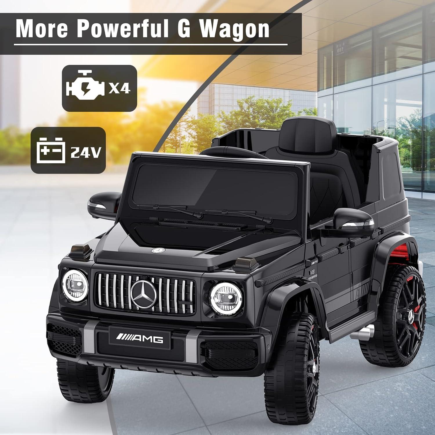 Black 24V Mercedes-Benz G63 Kids Ride-On Car with Remote Control