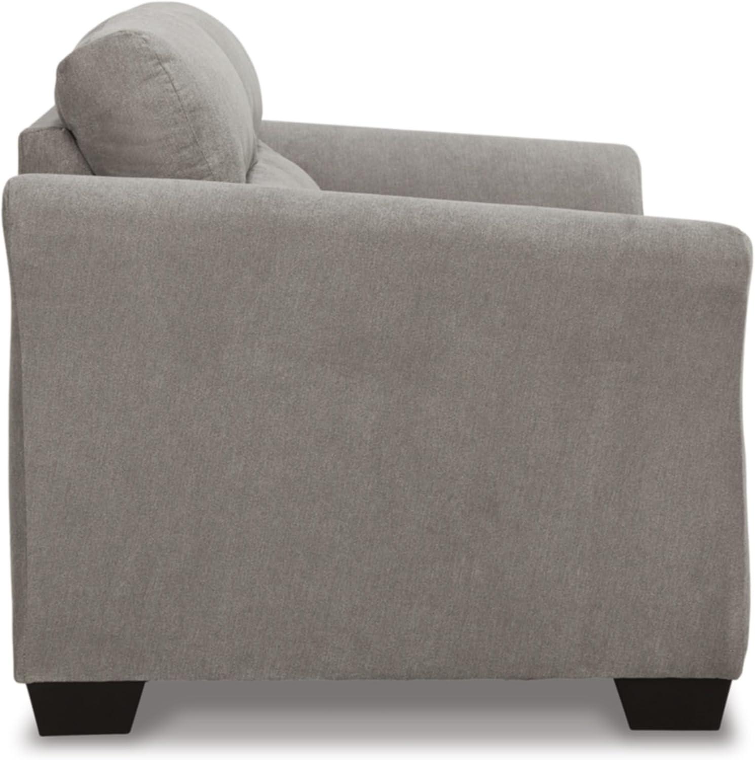 Gray Tufted Microfiber Flared Arm Loveseat