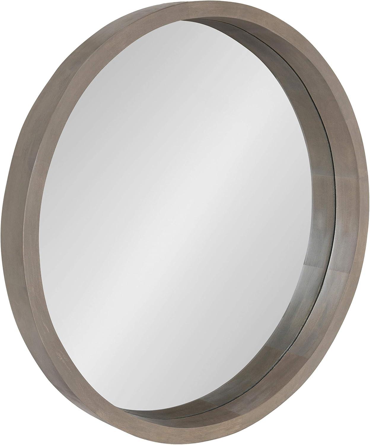 Kate and Laurel Hutton Round Decorative Wood Frame Wall Mirror