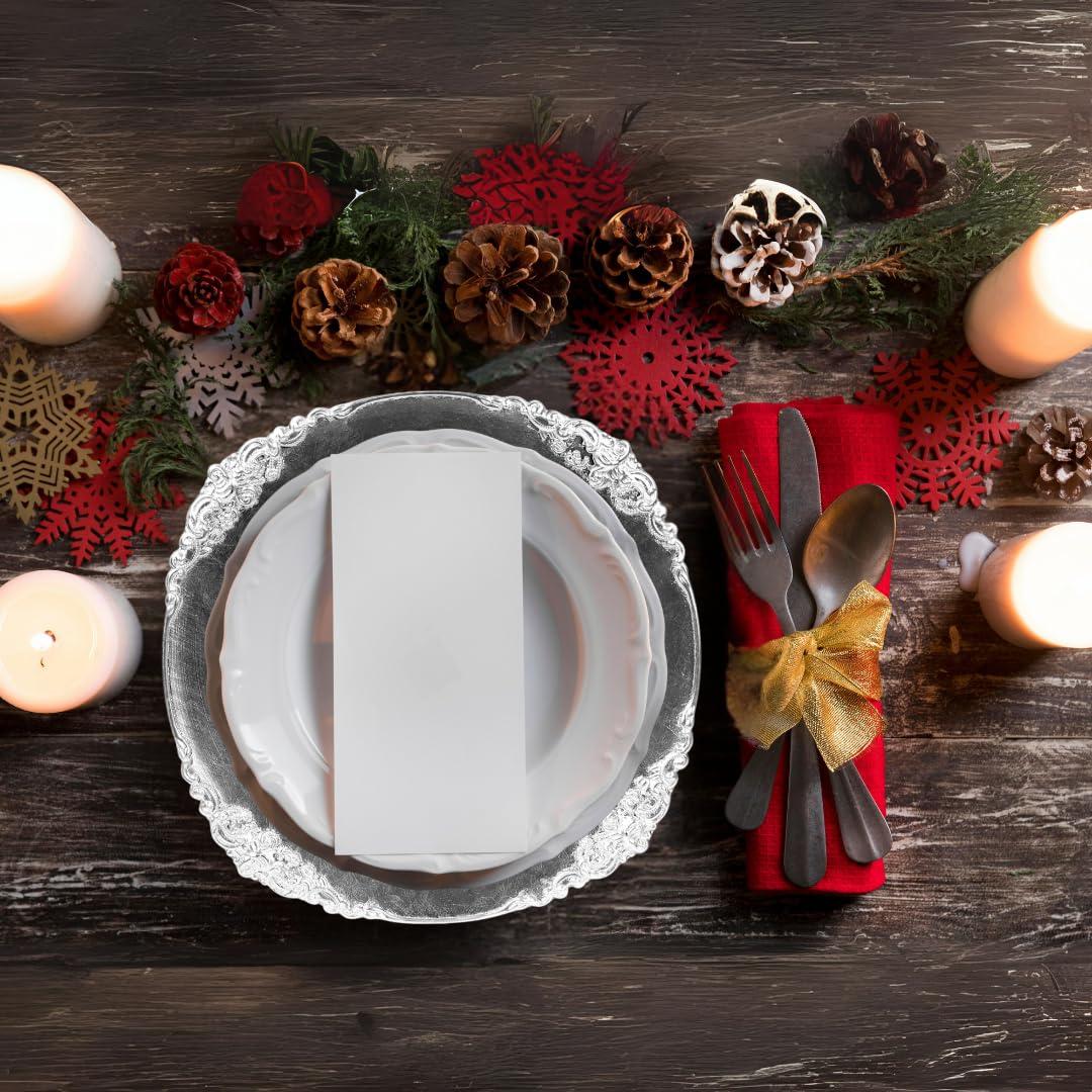 DIY Wedding Koyal Wholesale Vintage Charger Plate, White (Pack of 4)