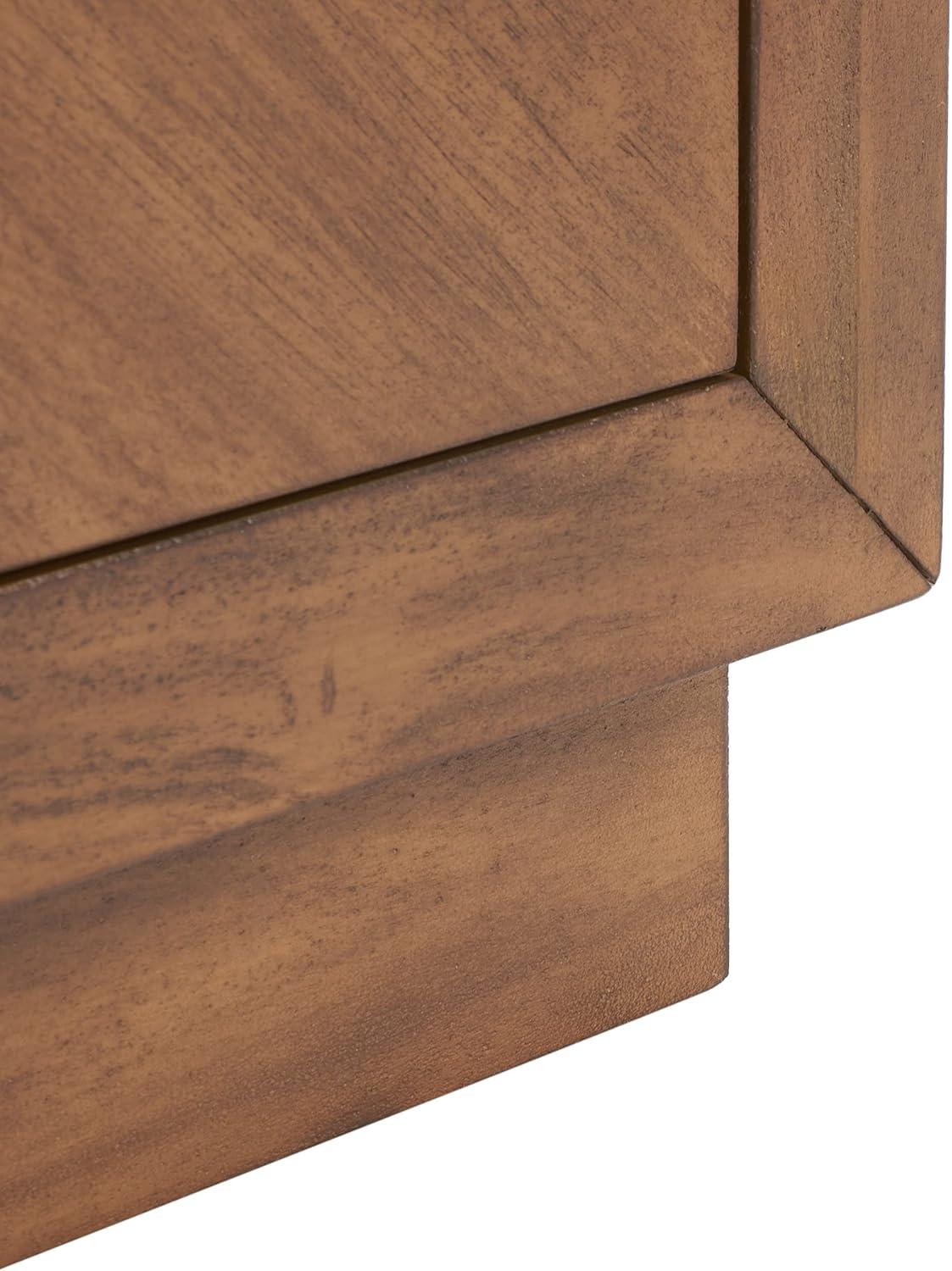 Steve 2-Drawer Brown Mahogany Wood Nightstand