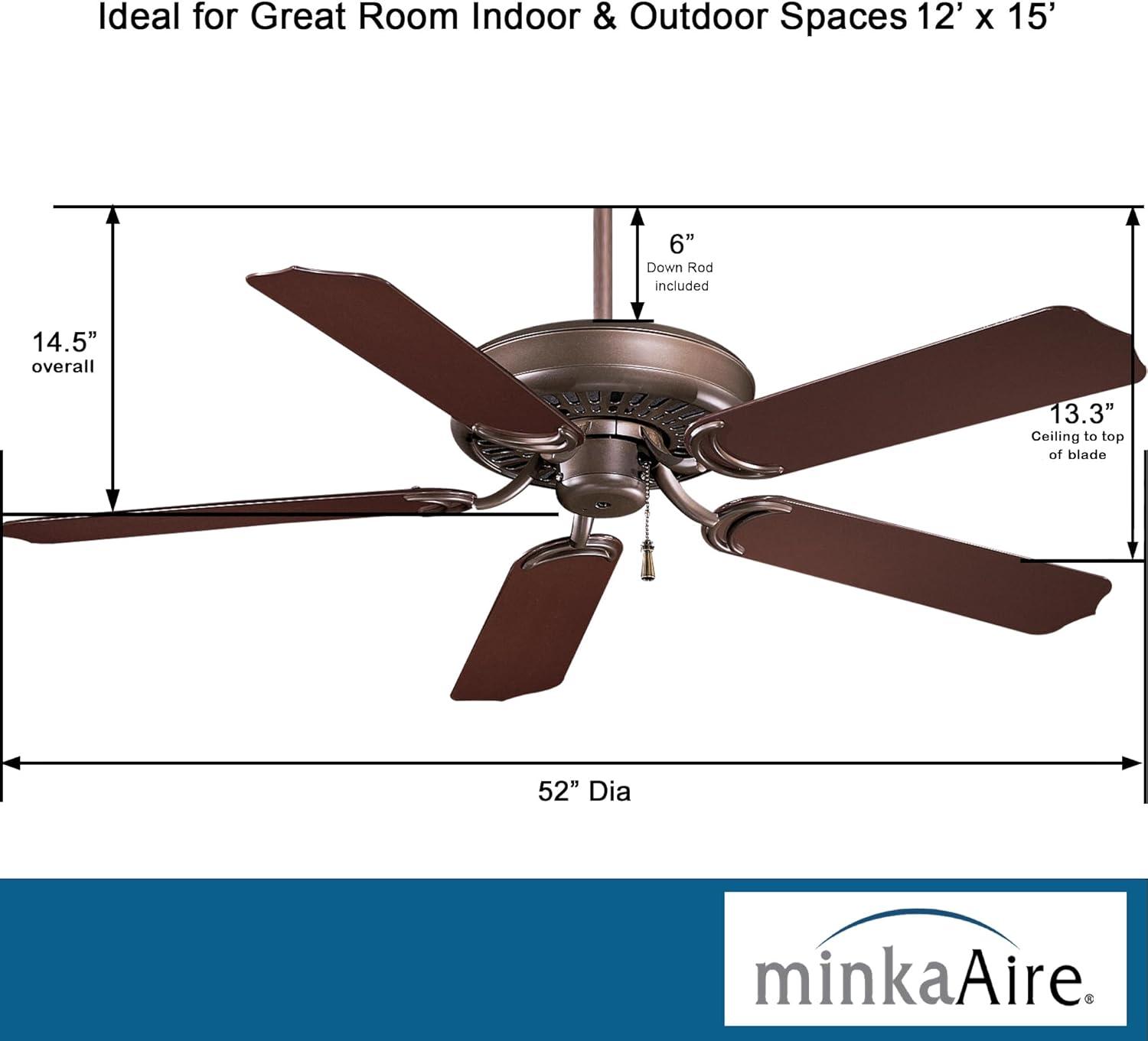 52" Sundance 5 - Blade Outdoor Standard Ceiling Fan with Pull Chain