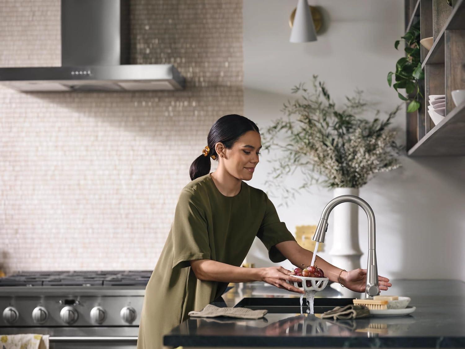 Moen Sleek MotionSense Wave Single Handle Pulldown Kitchen Faucet with Power Clean Technology